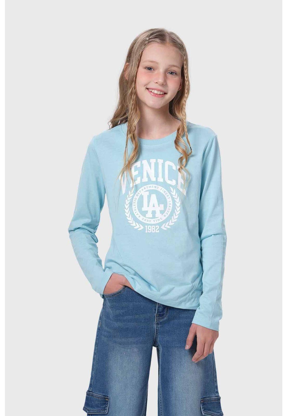 Polera Niña Celeste-0