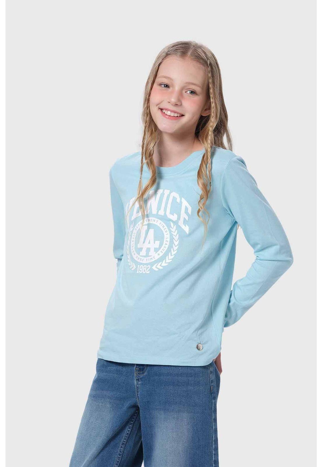 Polera Niña Celeste-1