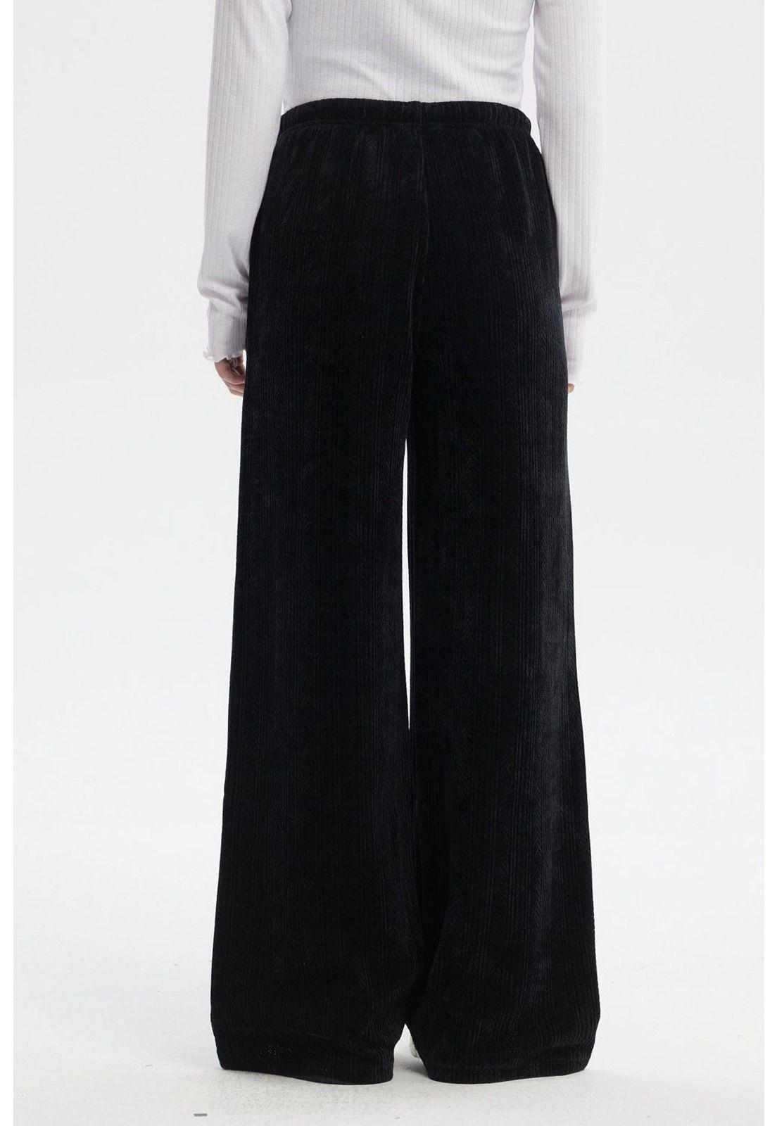 Pantalón Mujer Wide Leg Negro - V-2