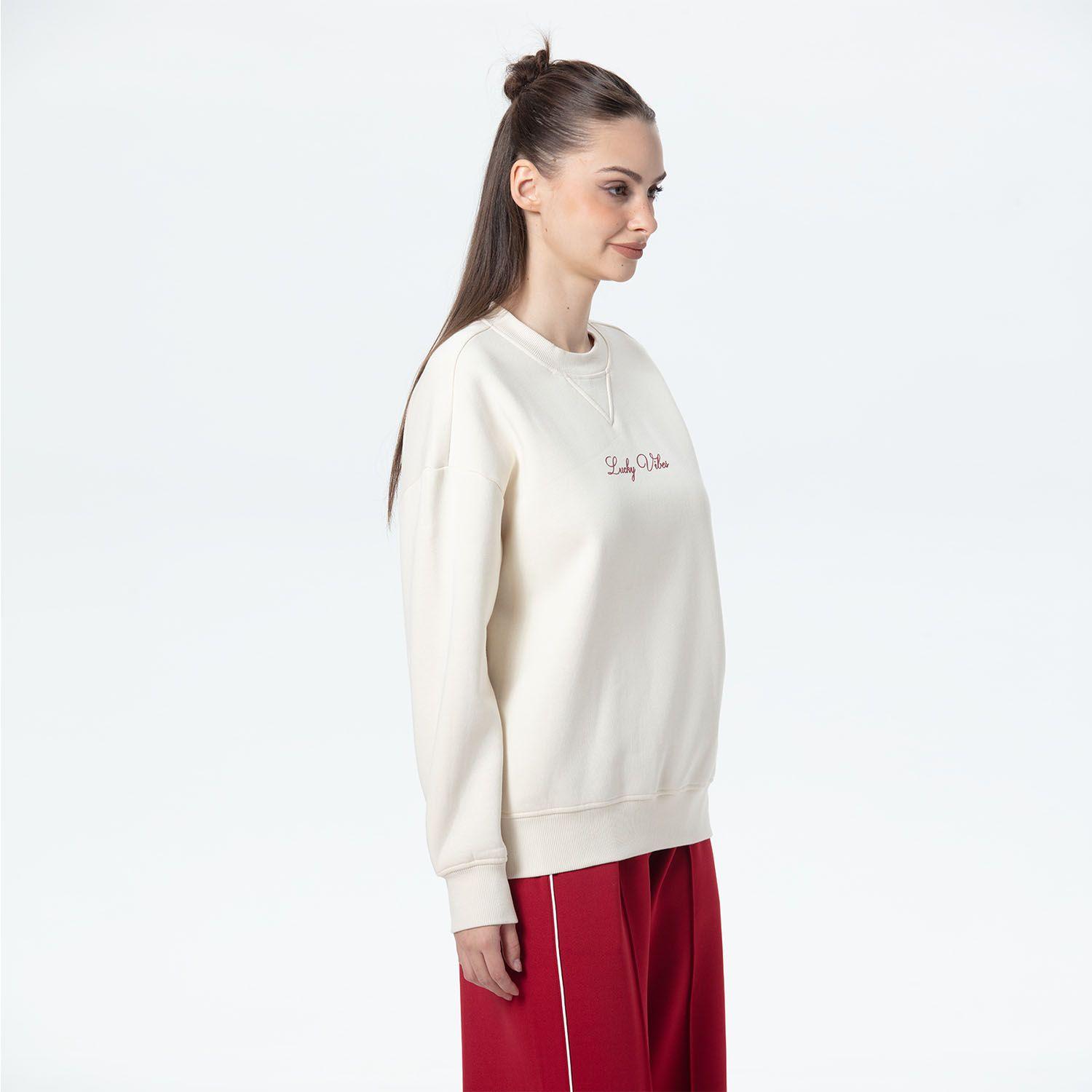 Polerón Mujer Oversize Print Crudo-1