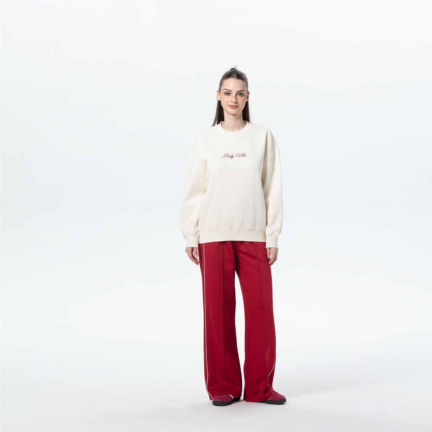 Polerón Mujer Oversize Print Crudo-3