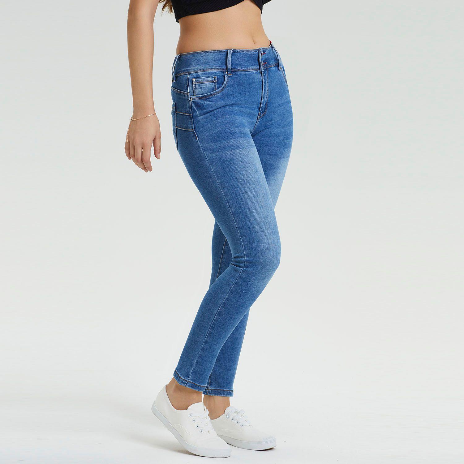 Jeans Skinny Kim Lavado Azul Mujer-1
