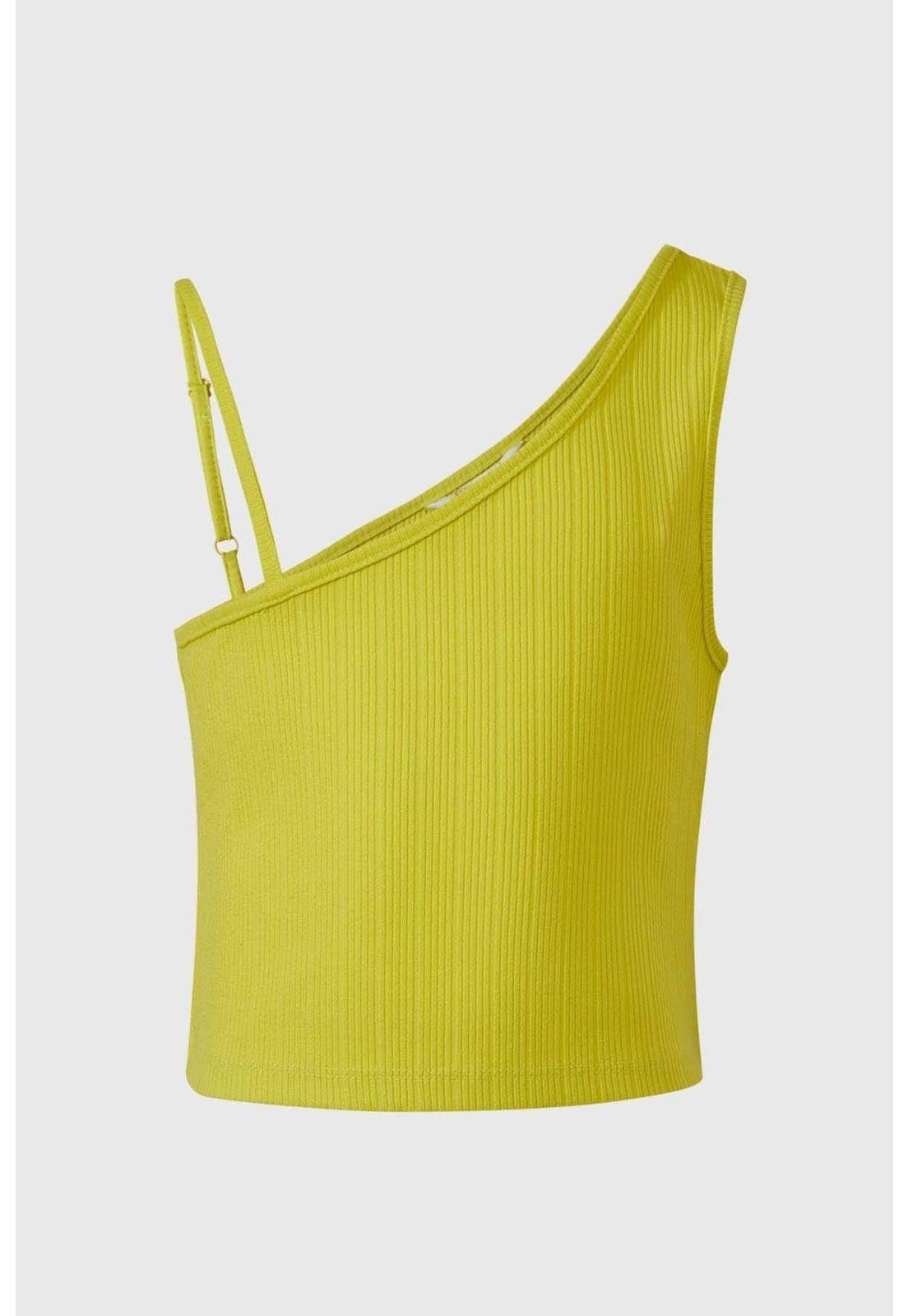 Polera Niña Un Hombro Pistacho-0