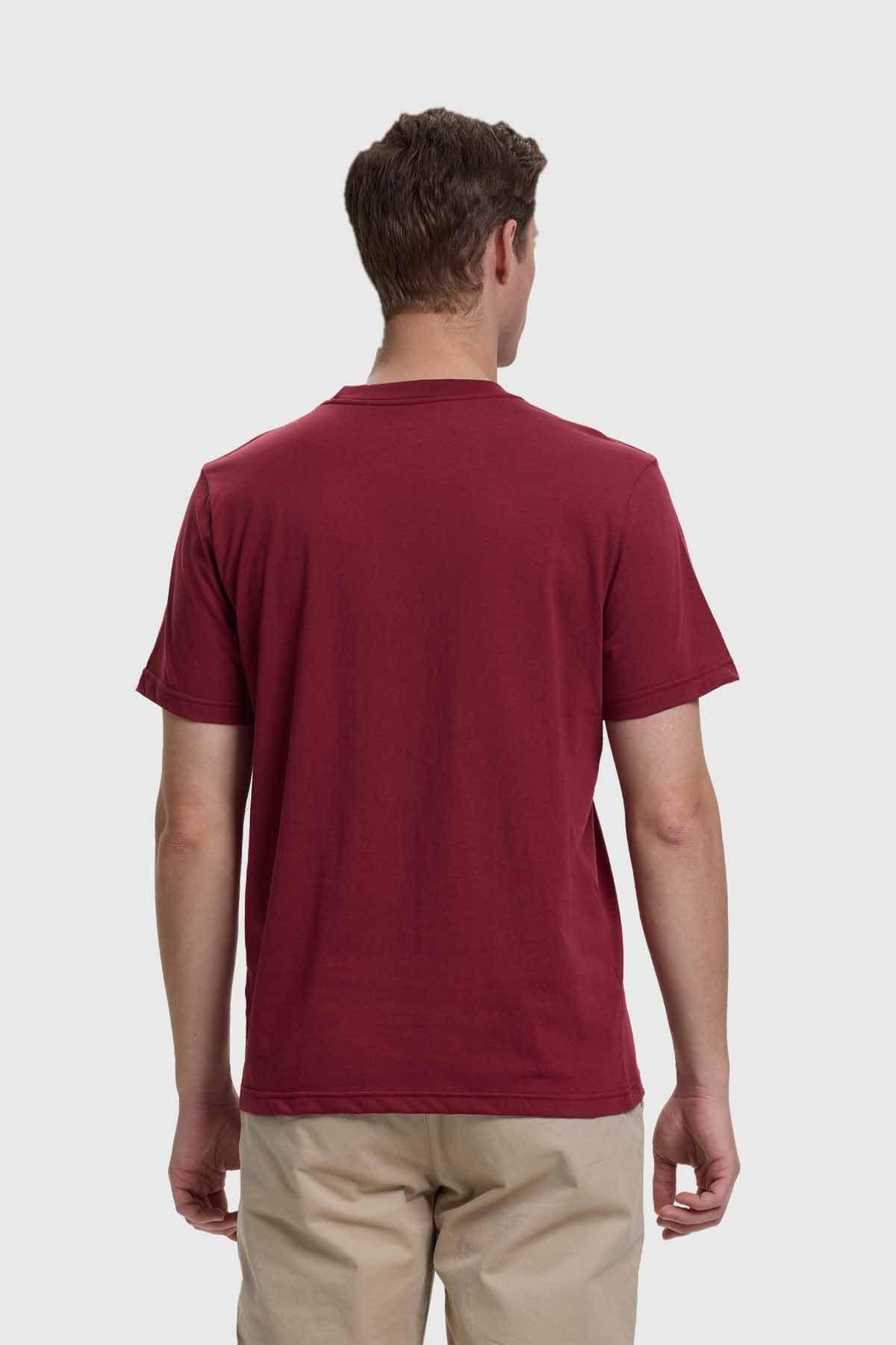 Polera Hombre Básica Con Bolsillo Burdeo-2
