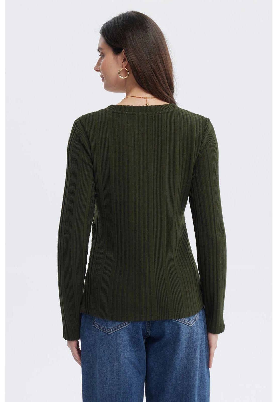 Polera Mujer Slim Verde Musgo-2