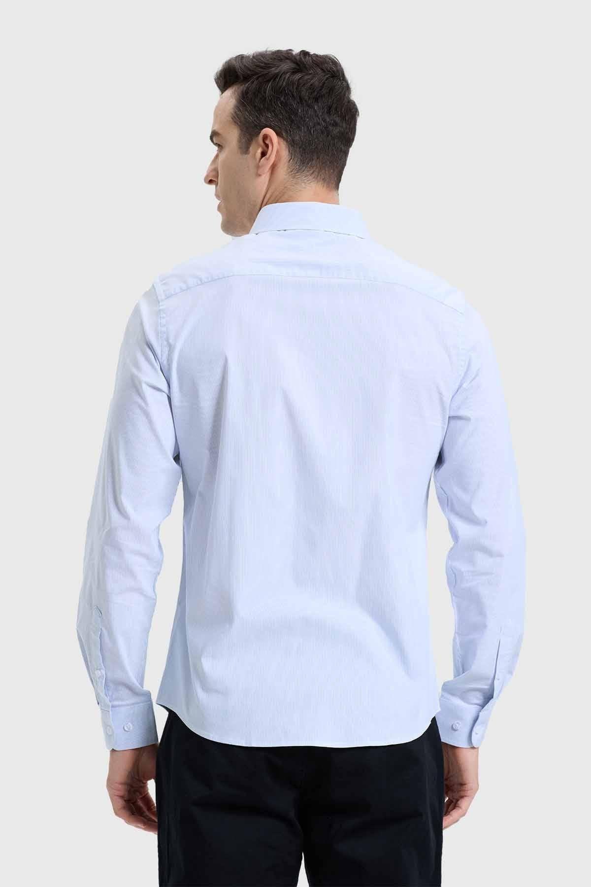 Camisa Hombre Slim Fit Rayas Azul-2