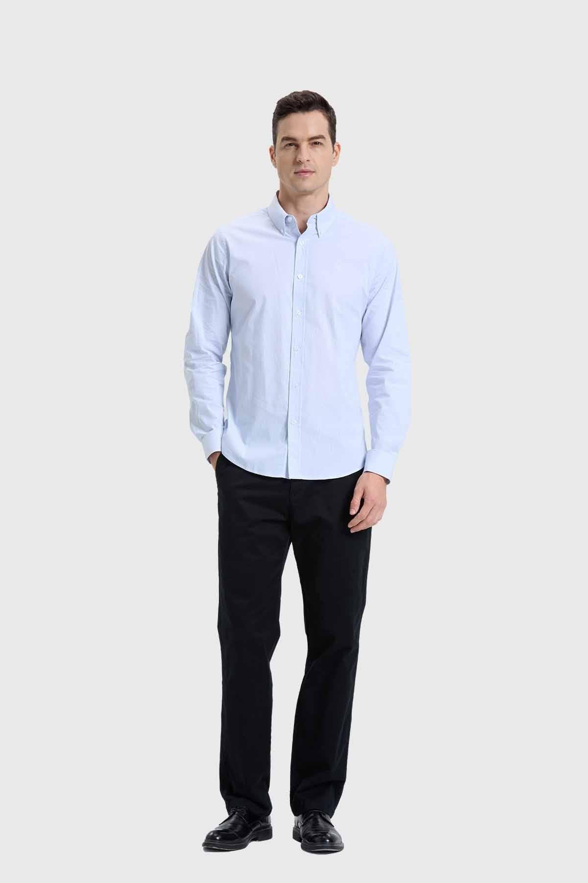 Camisa Hombre Slim Fit Rayas Azul-3
