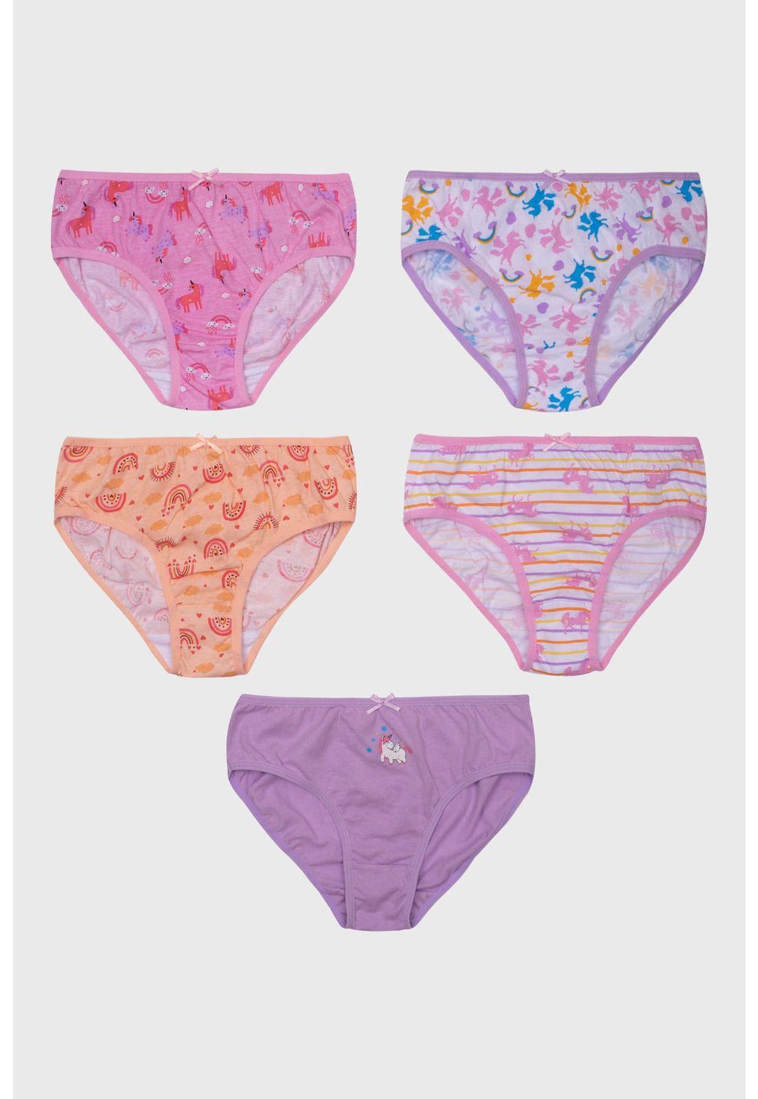Calzón Niña Pack 5 Full Print Mini Print Rosado - ll-0