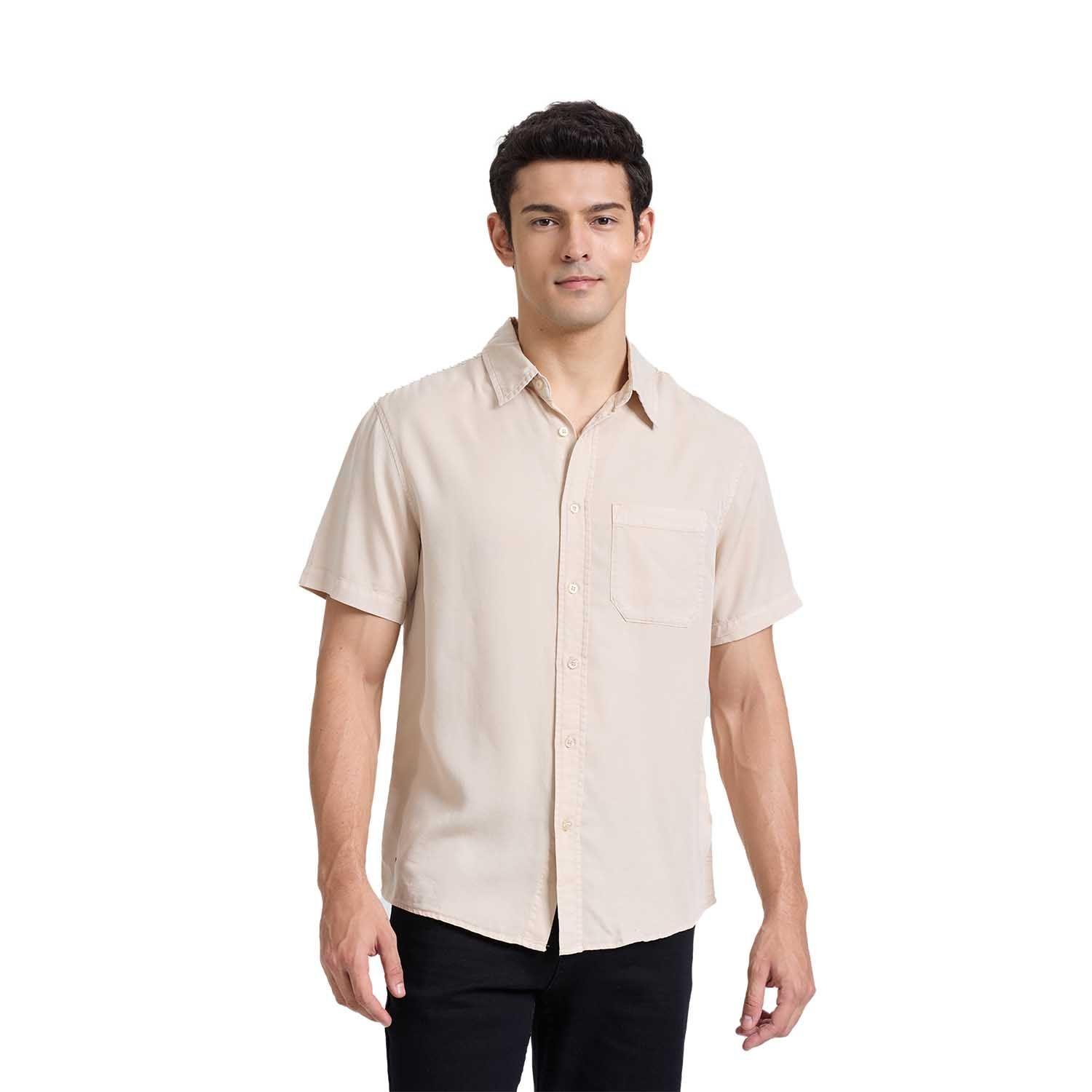 Camisa Hombre Con Bolsillo Beige Fashions Park-0