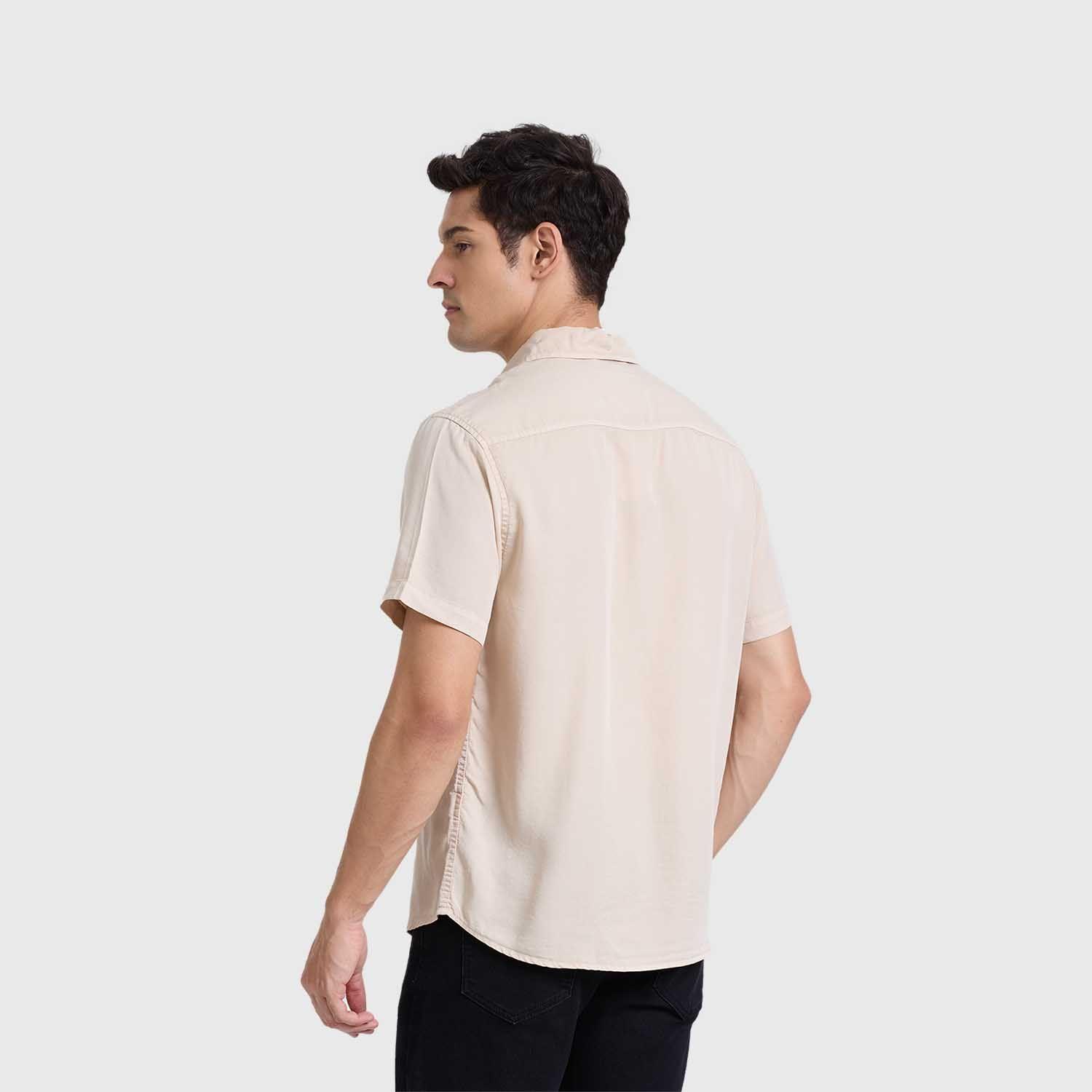 Camisa Hombre Con Bolsillo Beige Fashions Park-2