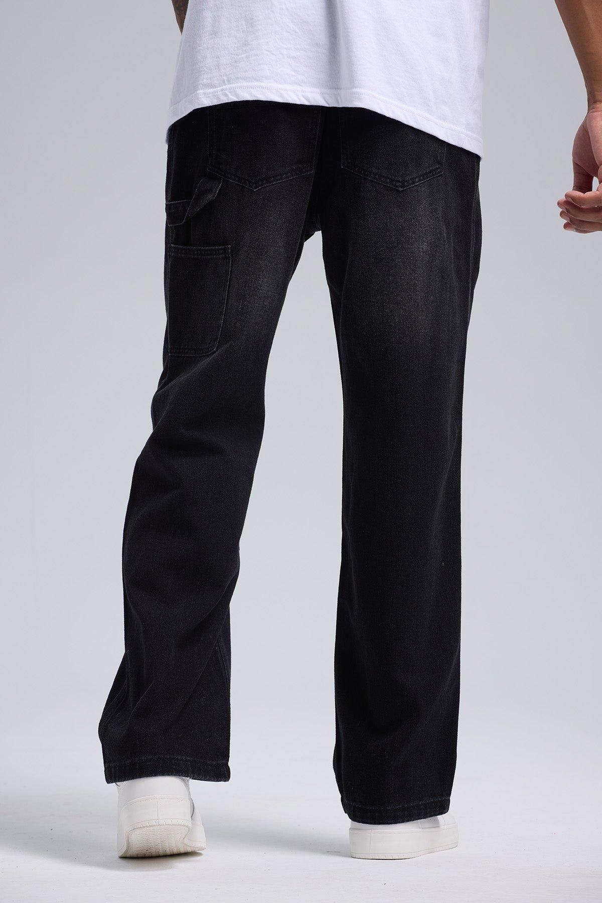 Jeans Hombre Baggy Rotura Negro-2