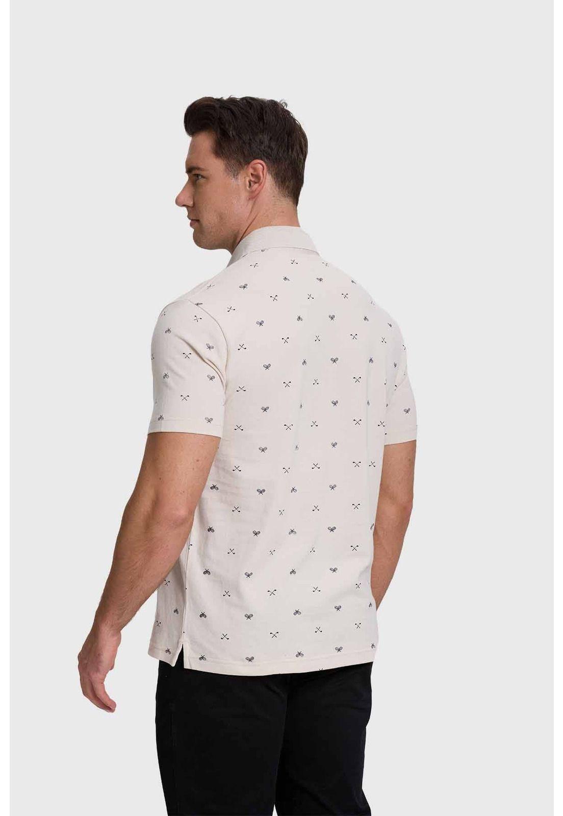 Polera Hombre Mini Print Beige-2