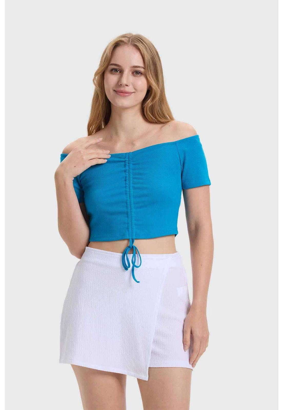 Polera Mujer Bardot Azul-0