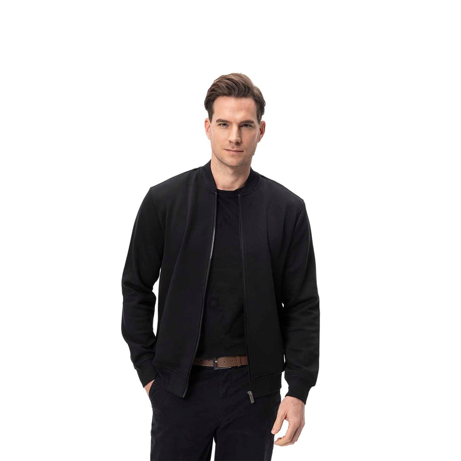 Polerón Hombre Bomber Negro Fashion's Park-0