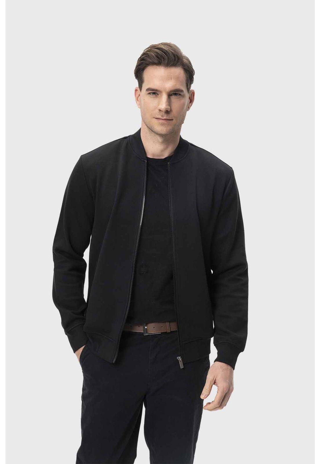 Polerón Hombre Bomber Negro-0