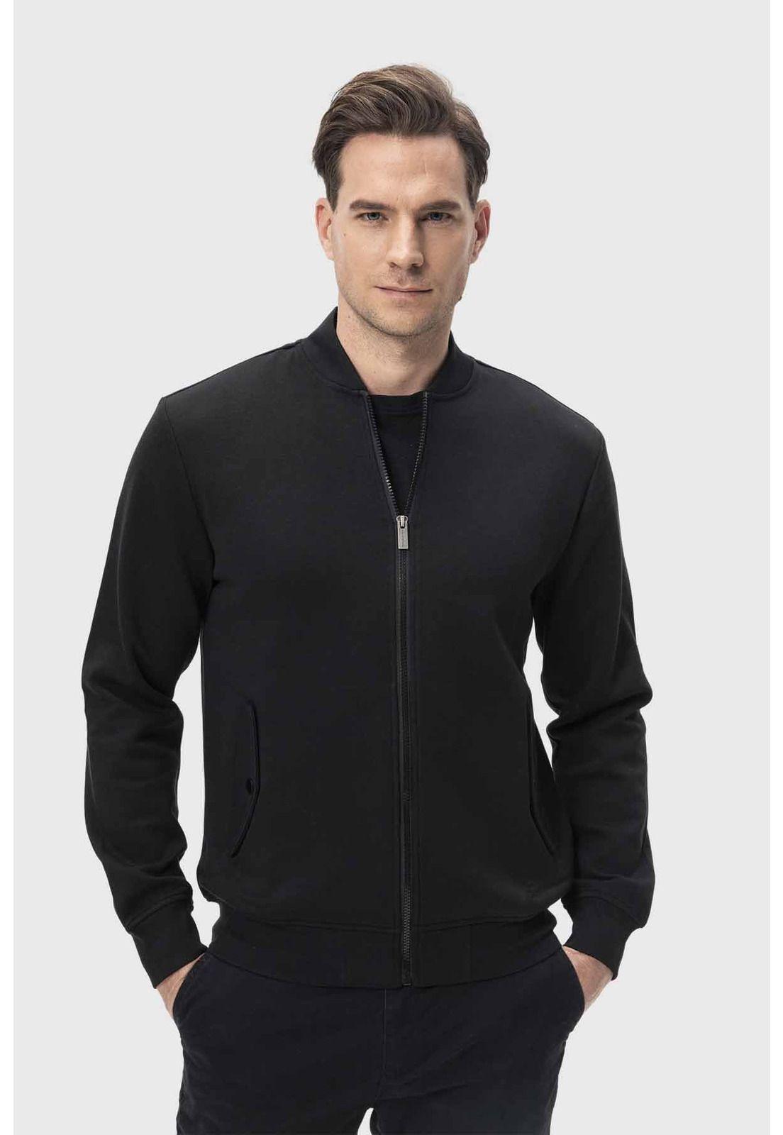 Polerón Hombre Bomber Negro-1