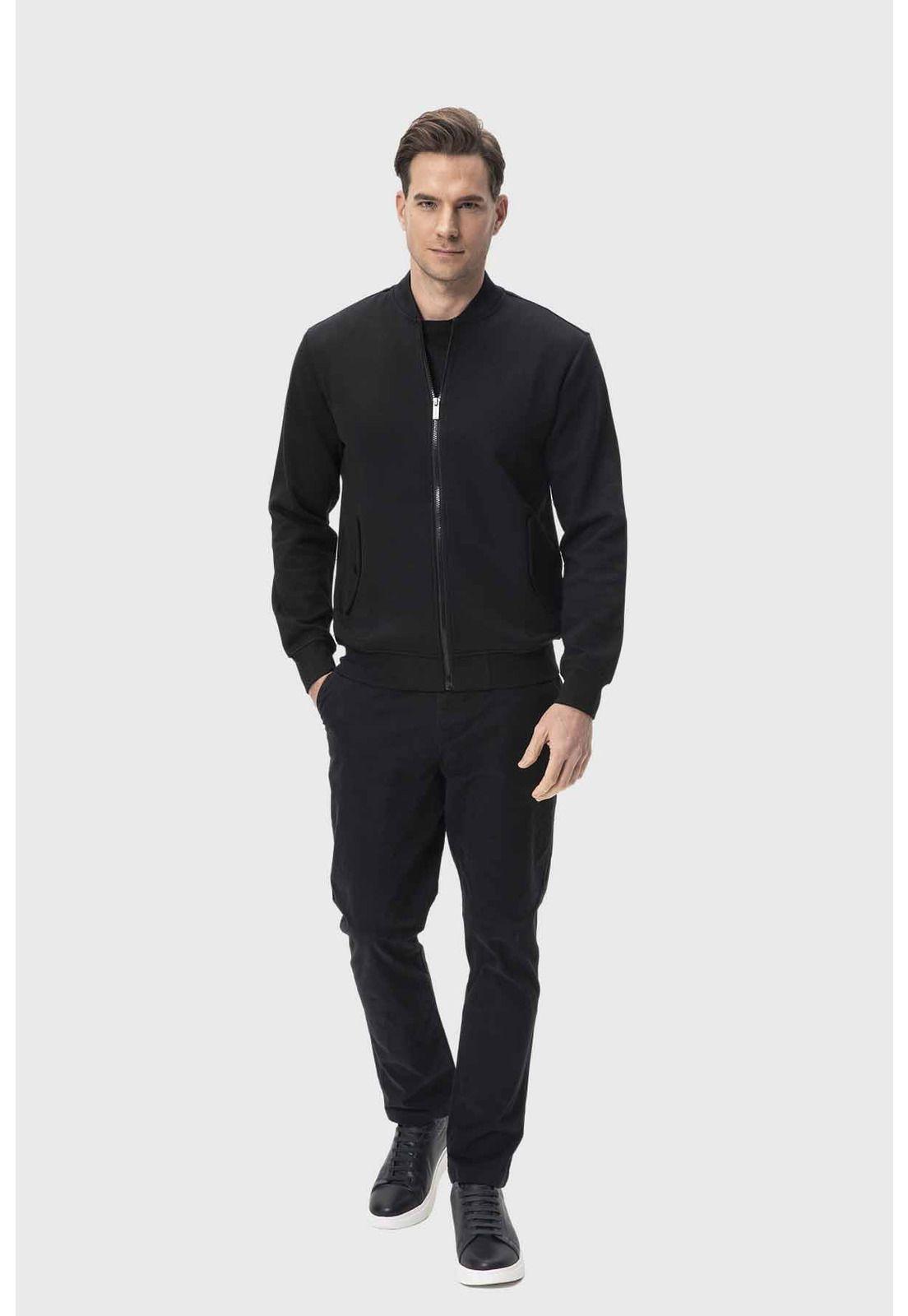 Polerón Hombre Bomber Negro-3