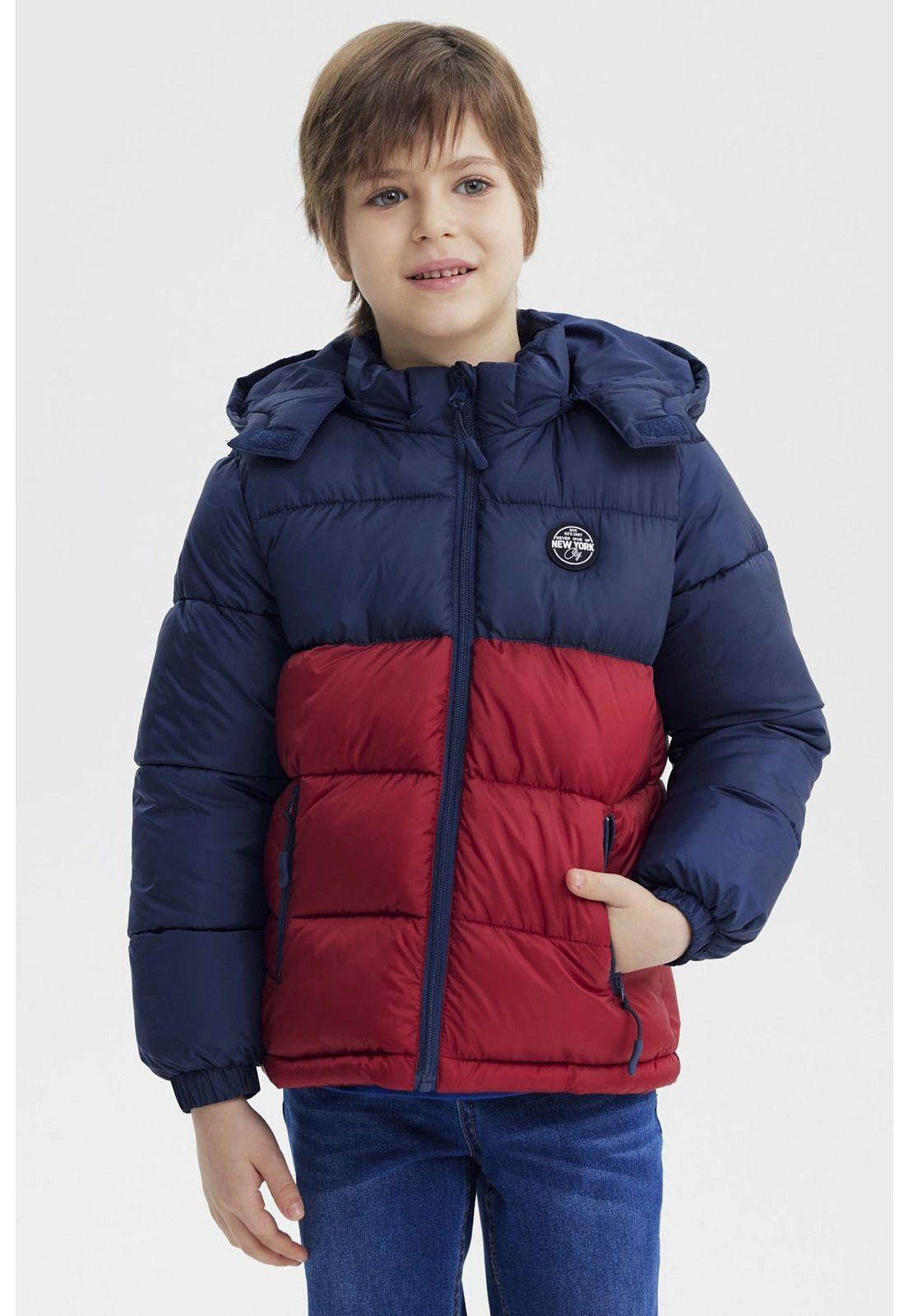 Parka Niño Básica Color Azul Oscuro-0