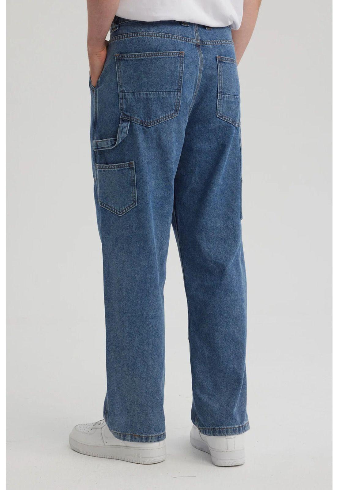 Jeans Hombre Recto Moda Azul-2