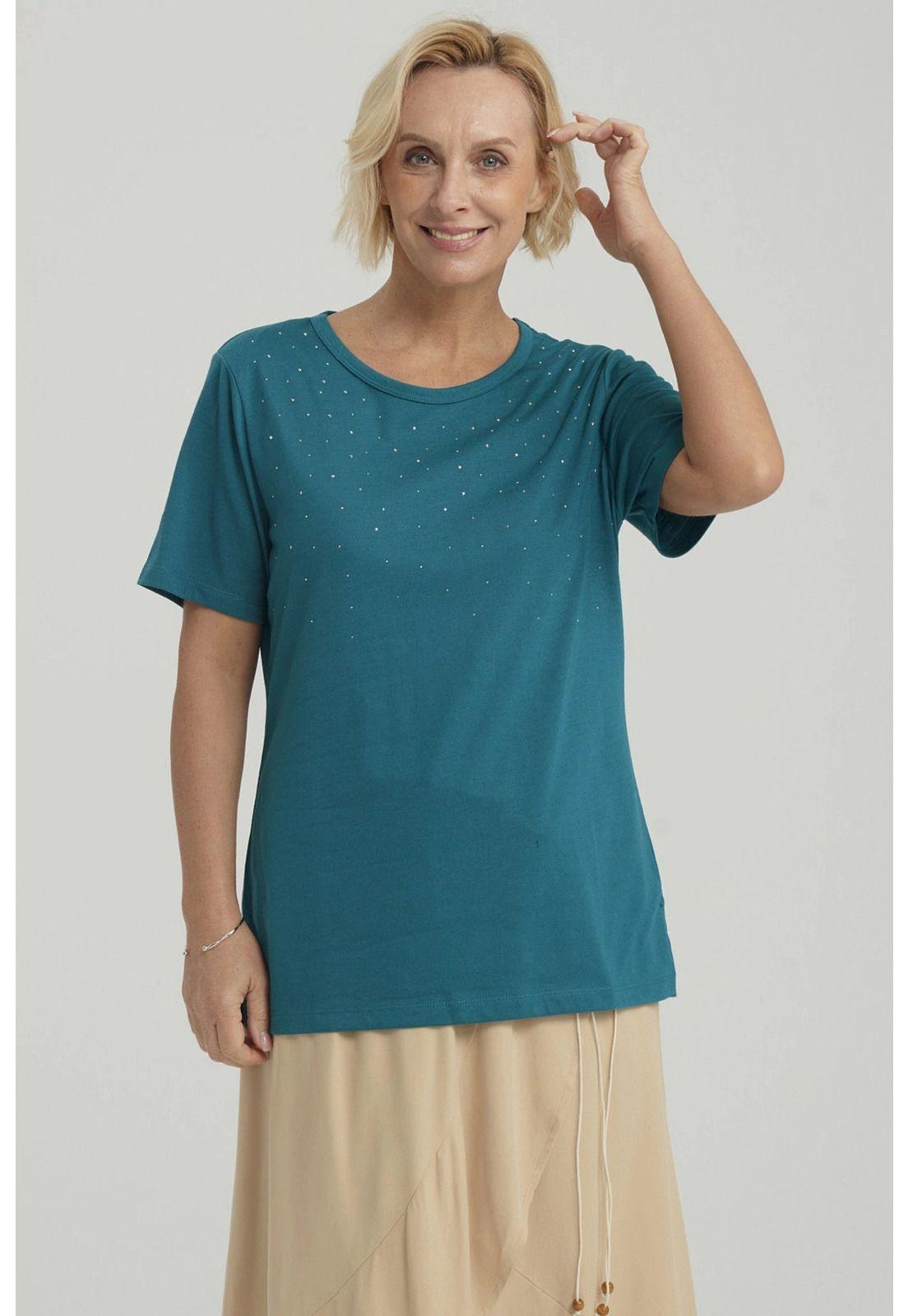 Polera Mujer Con Tachas Petróleo-4