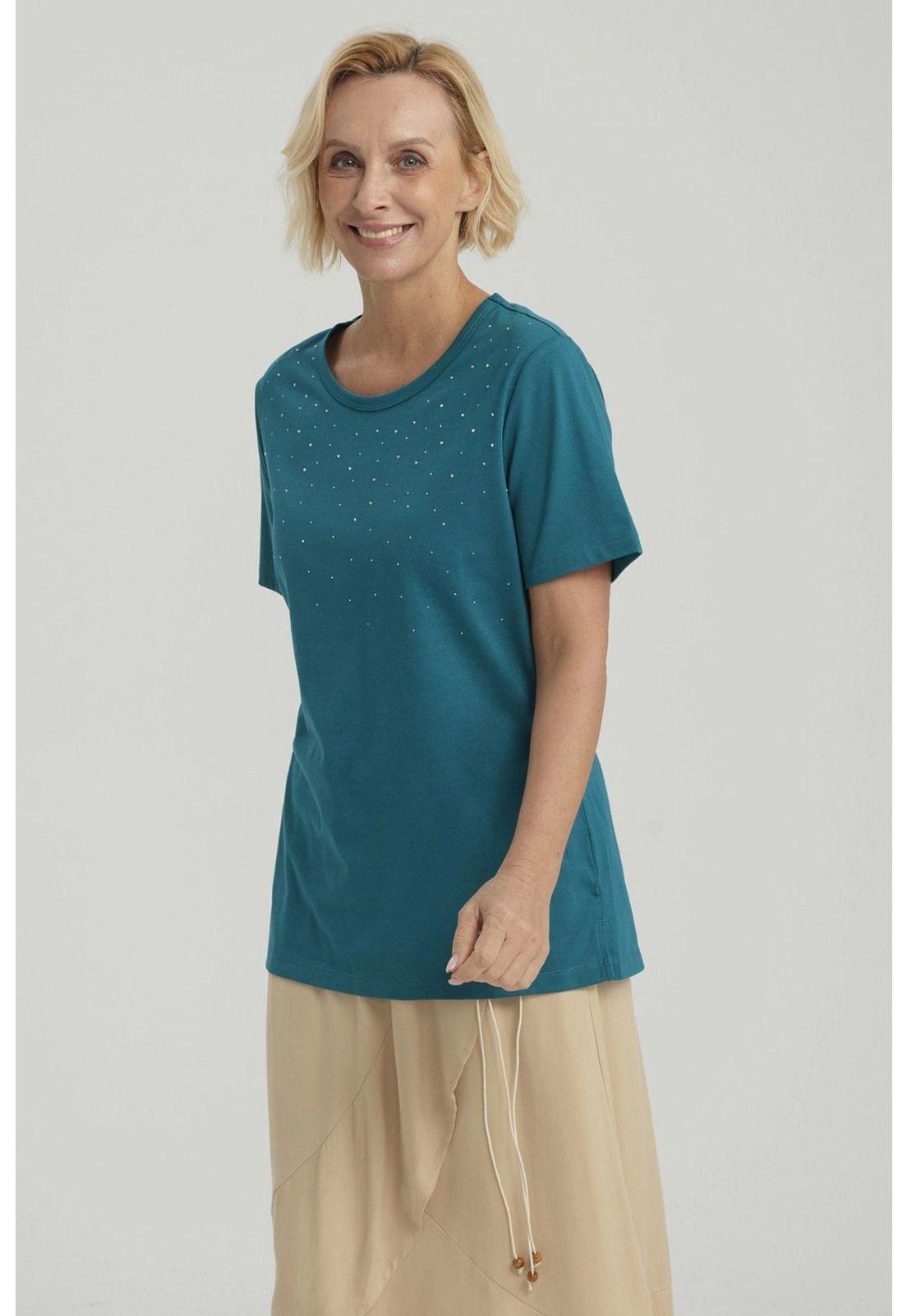 Polera Mujer Con Tachas Petróleo-5