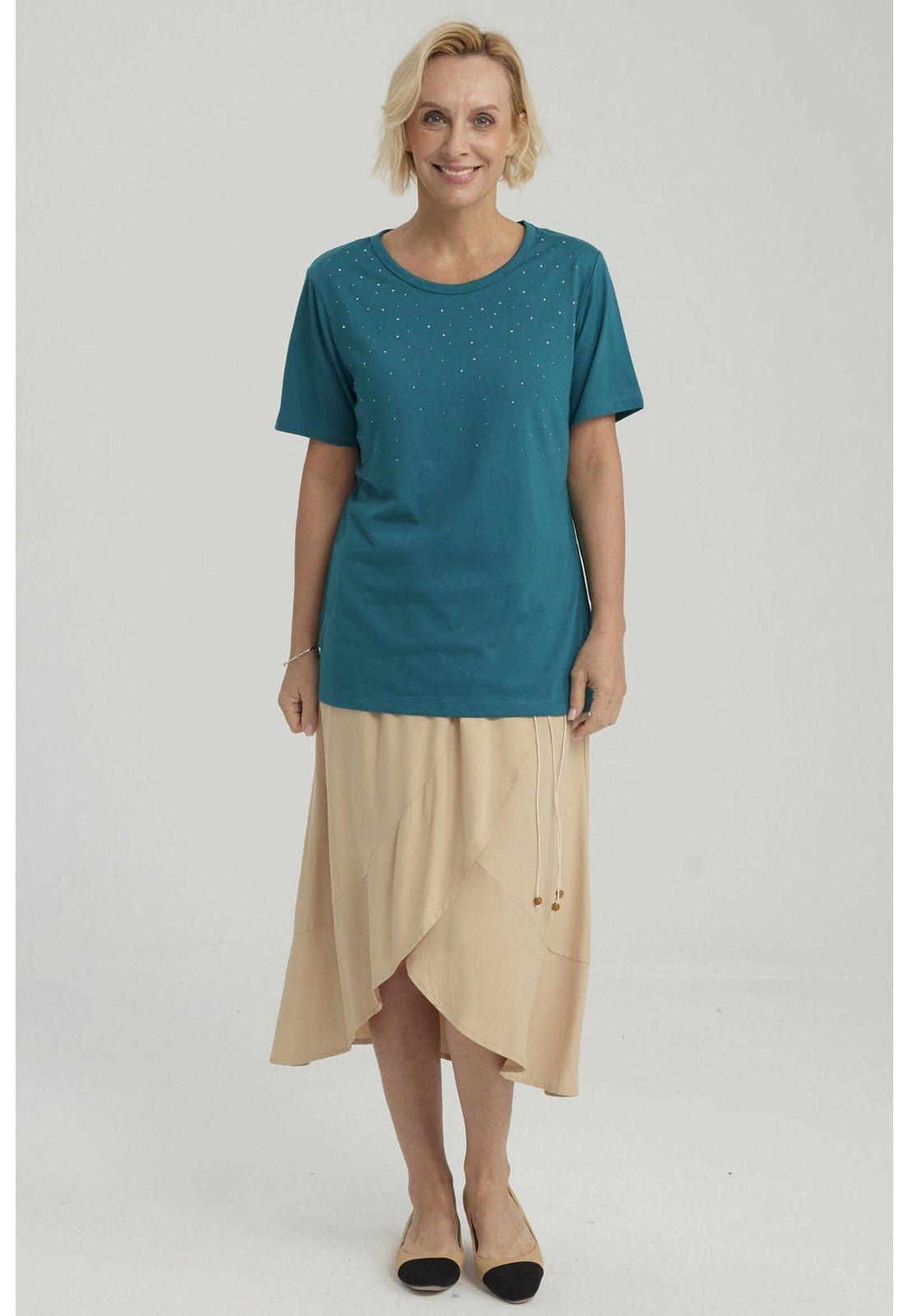 Polera Mujer Con Tachas Petróleo-7