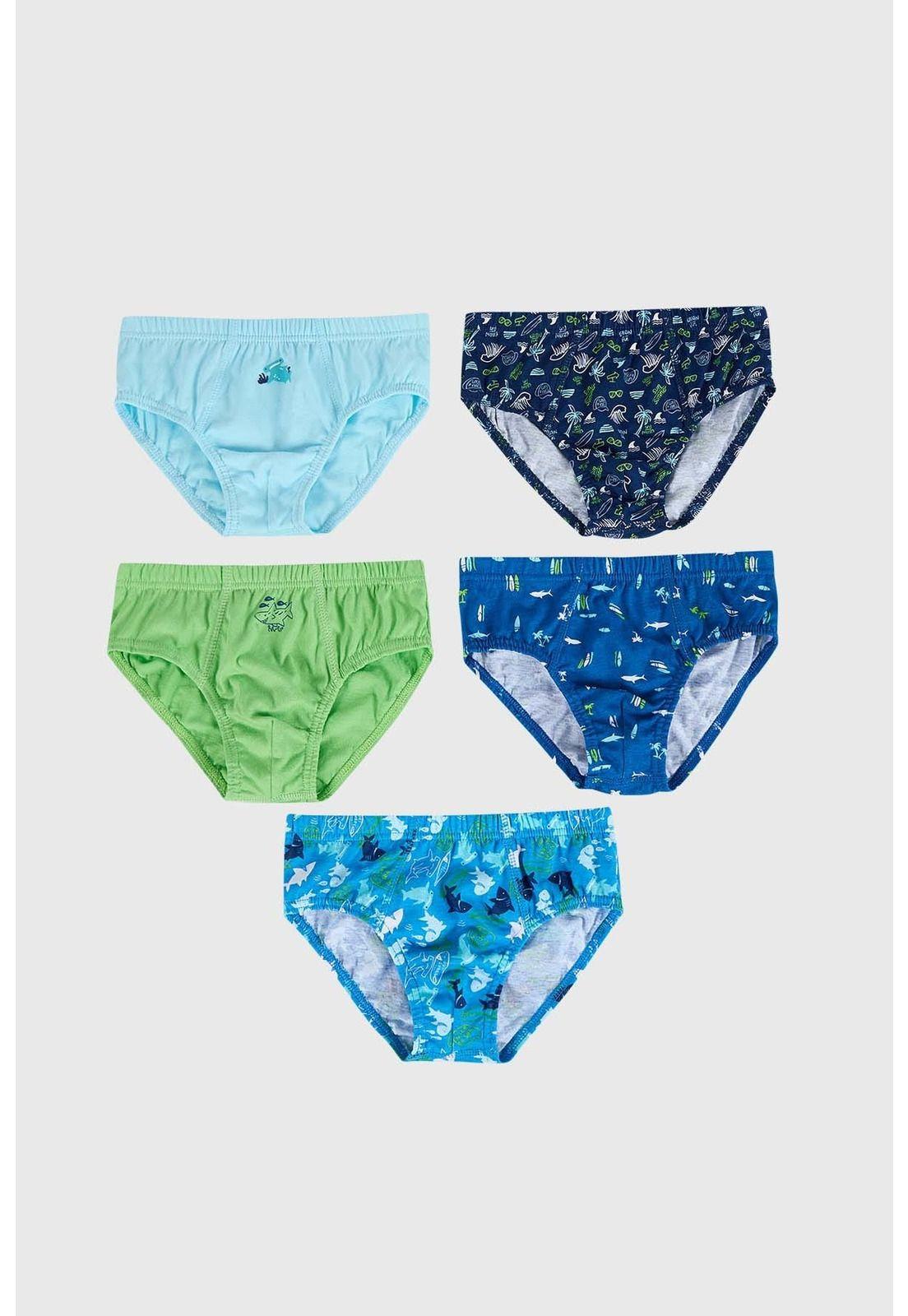 Bóxer Niño Pack 5 Azul-0