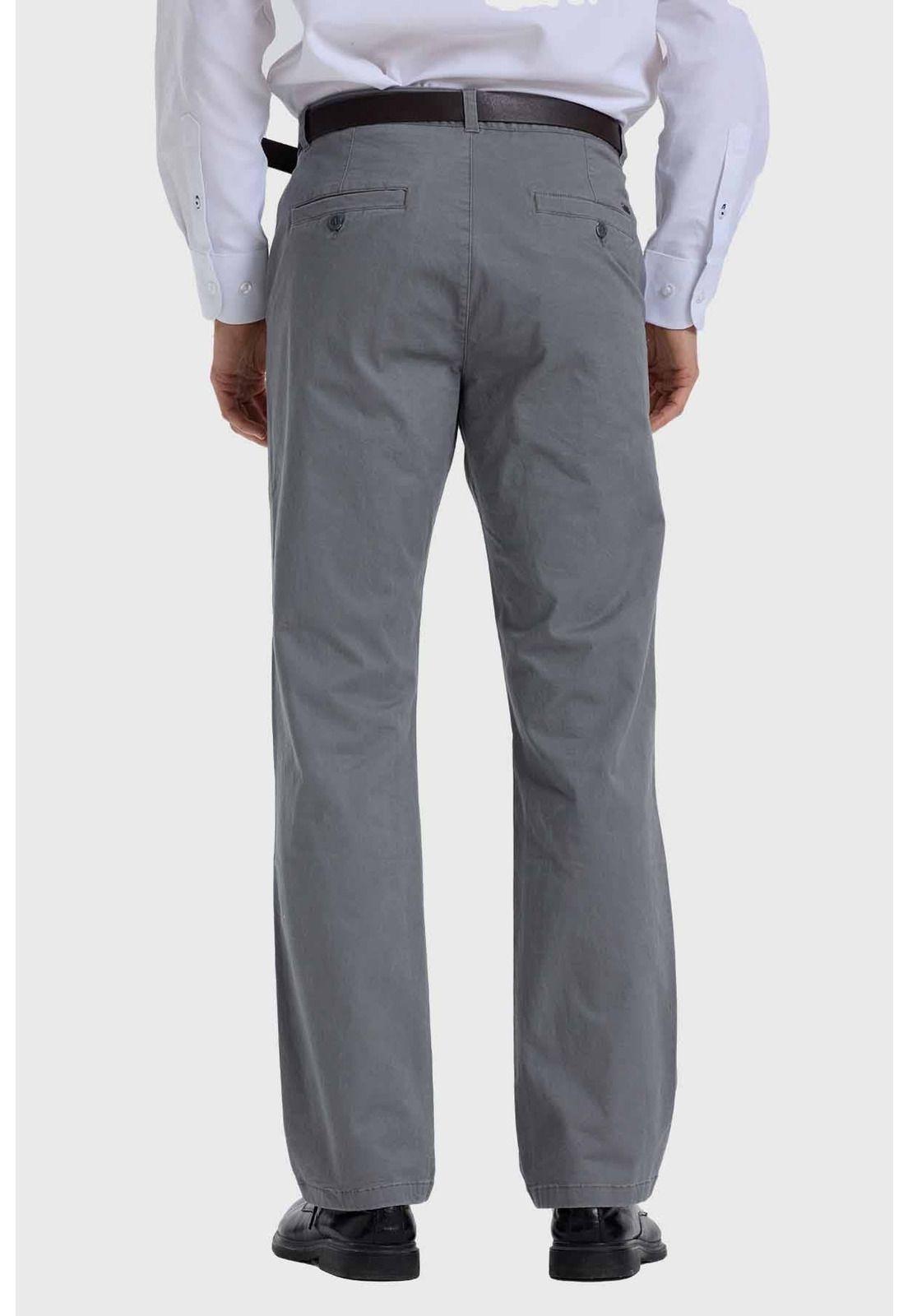 Pantalón Hombre Modelo Chino Cinturón Gris-2