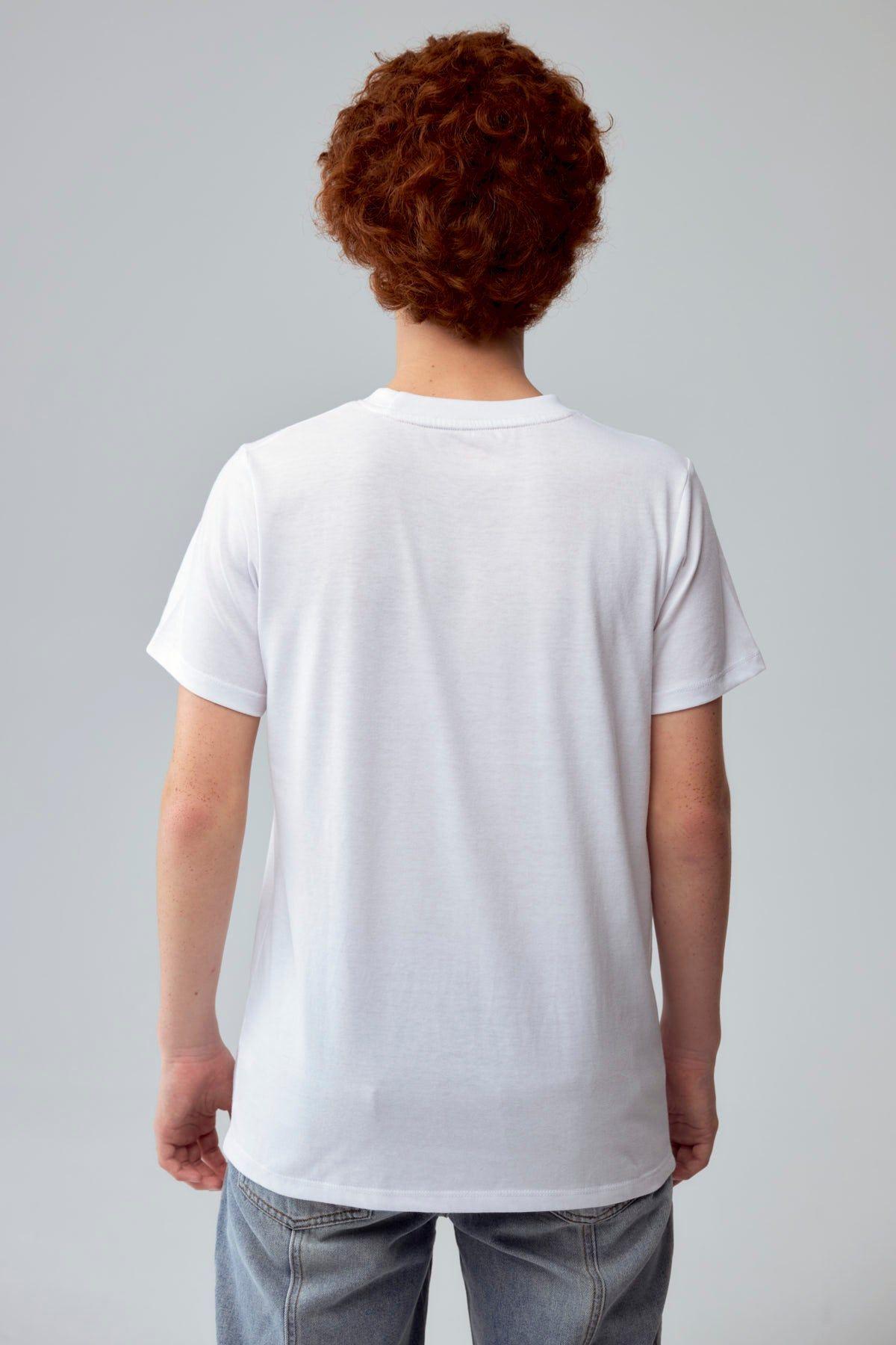 Polera Niño Básica Estampada Blanco-2