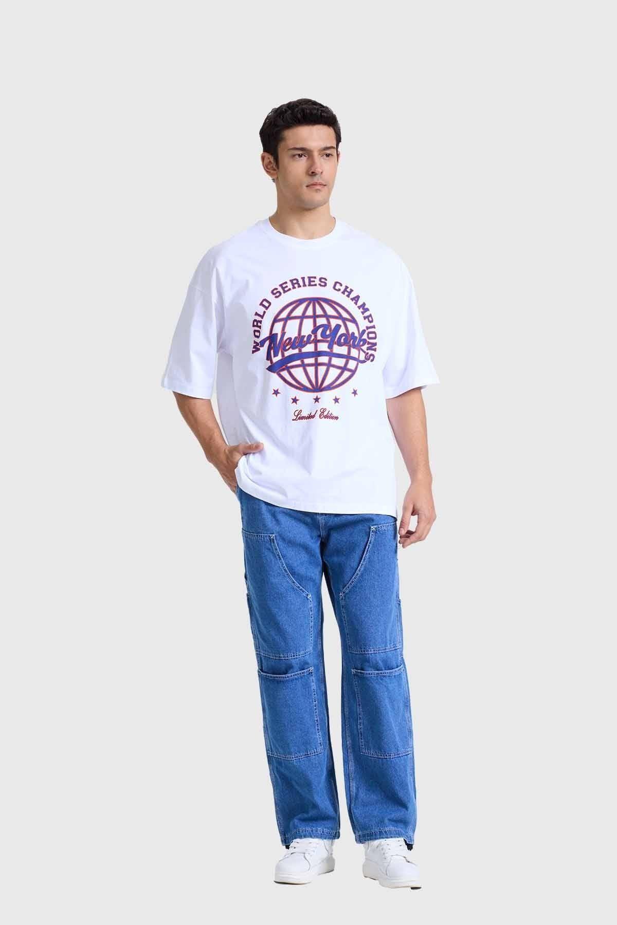 Polera Hombre Oversize Blanco-3