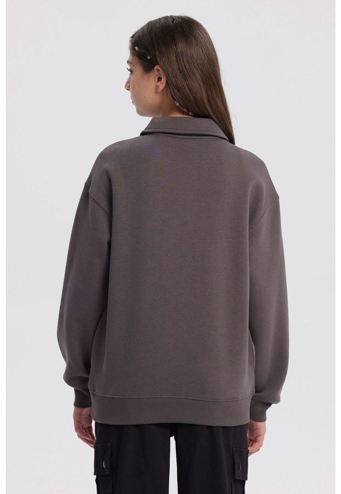 Polerón Niña Cuello Camisero Marengo-2