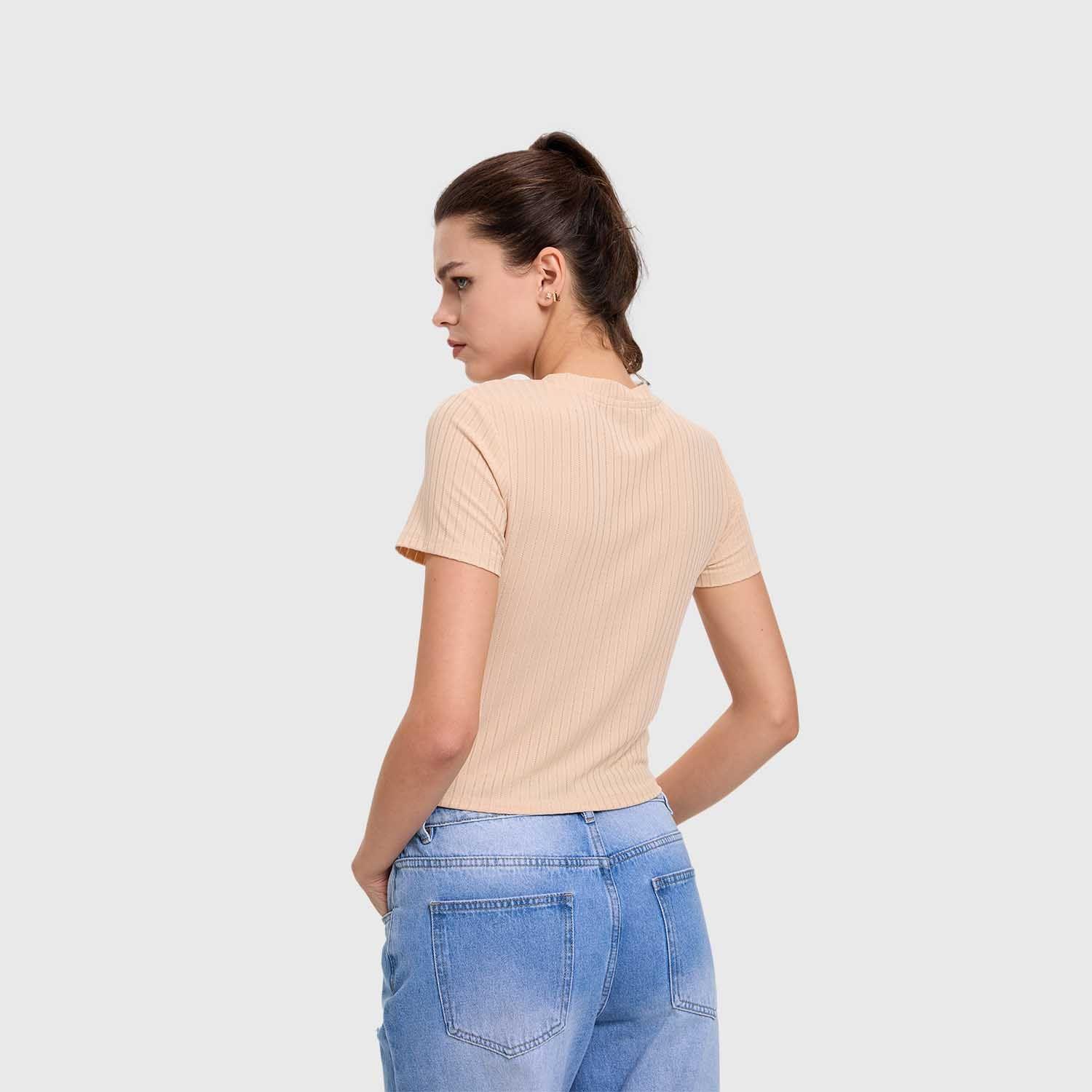 Polera Mujer Basic Beige Fashion's Park-2