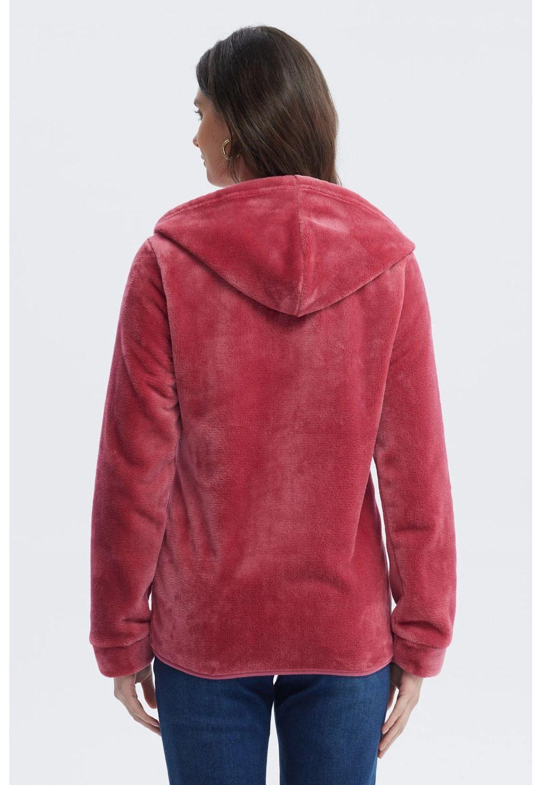 Polar Mujer Básico Plush Con Cierre Rosado-2