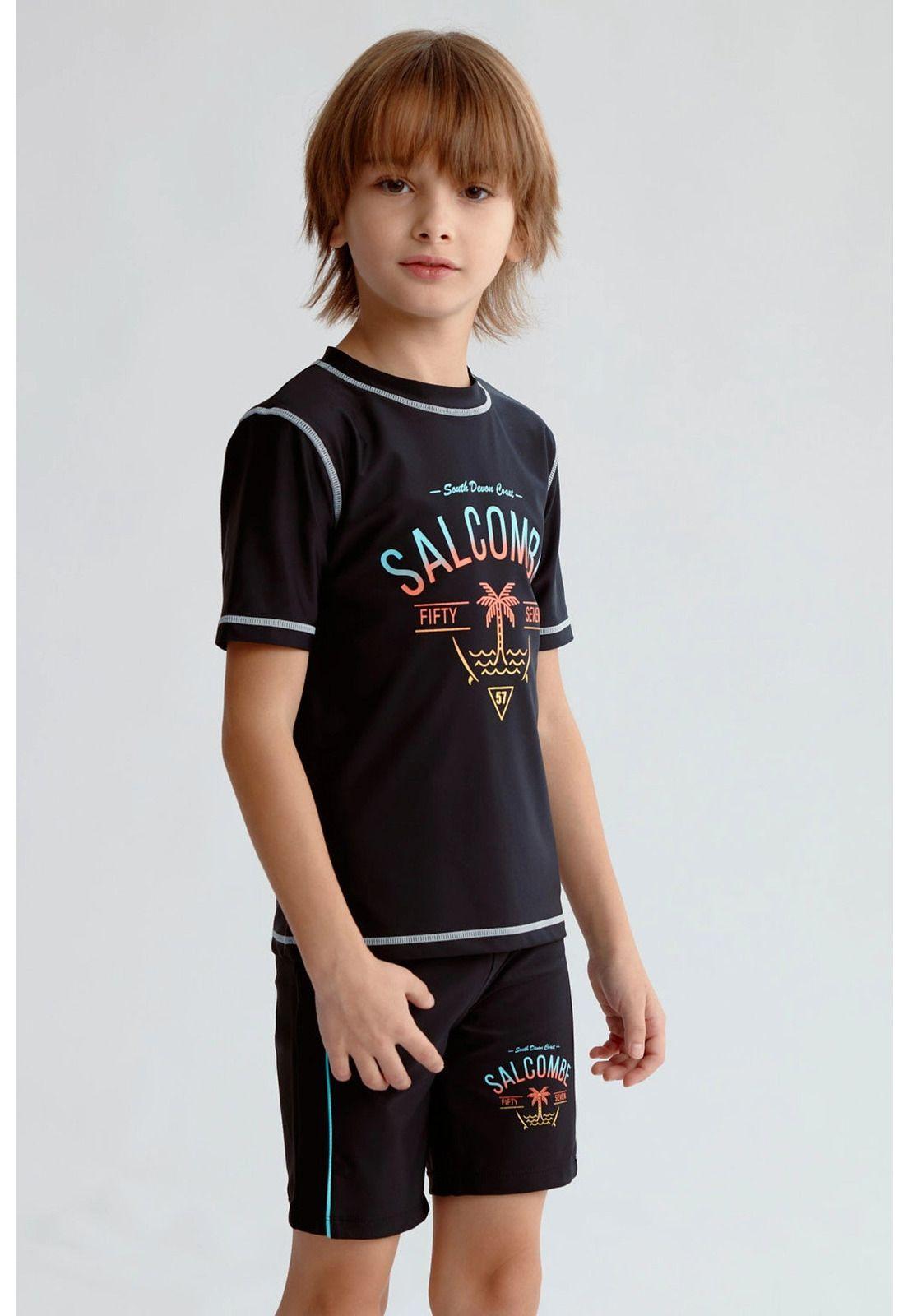 Traje De Baño Niño Filtro Uv Negro-1