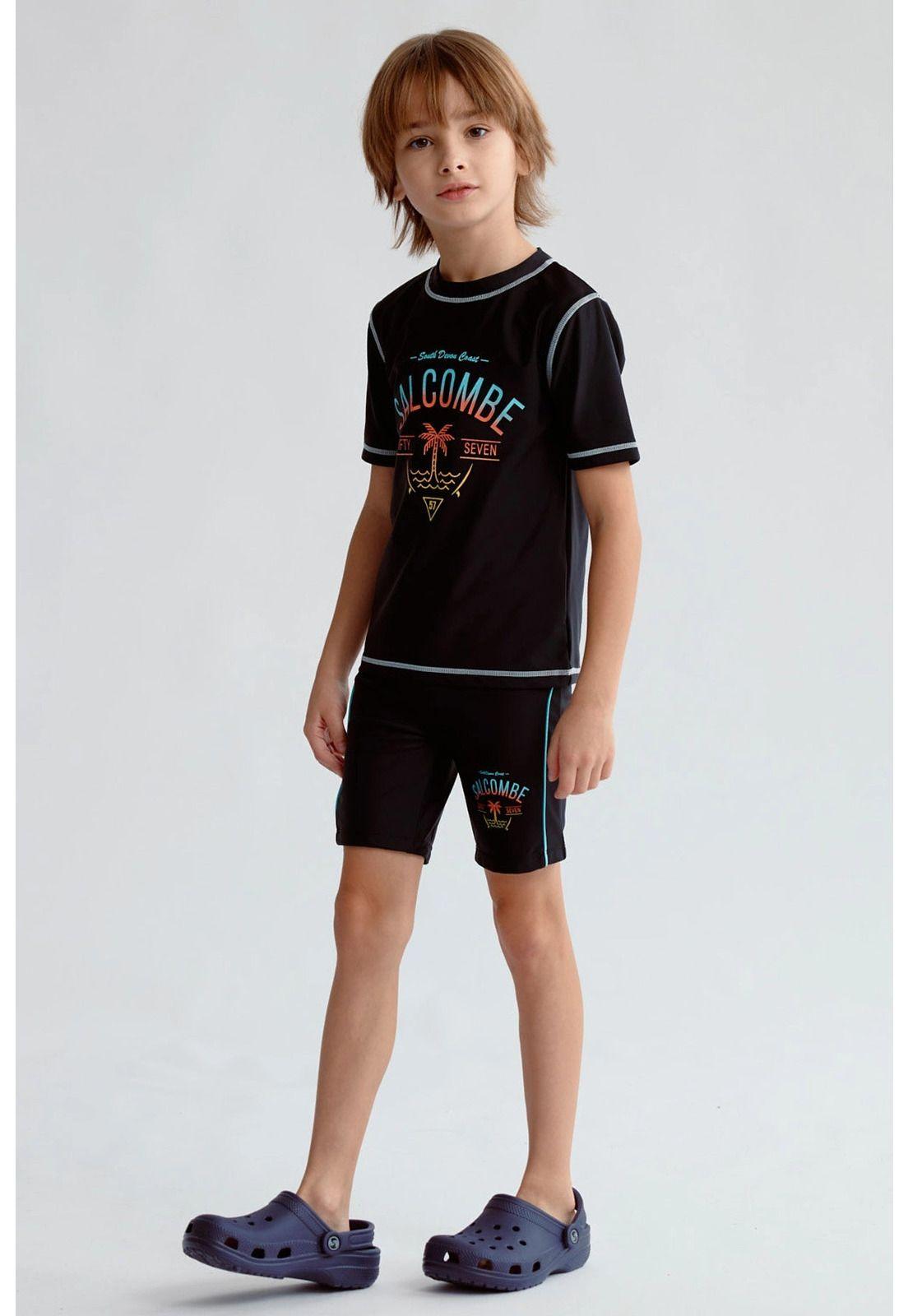 Traje De Baño Niño Filtro Uv Negro-3