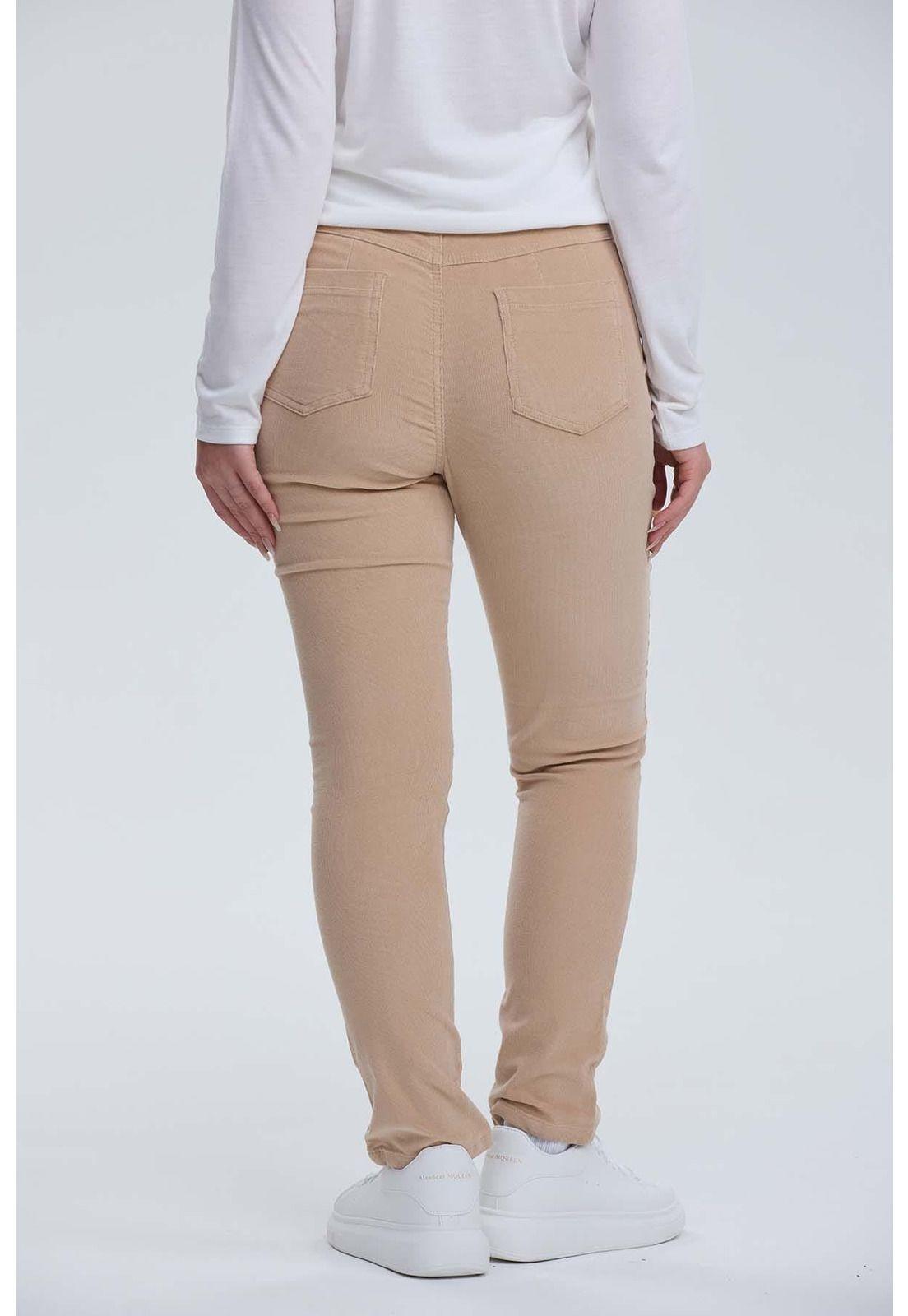 Pantalón Mujer Cotelé Con Cinturón Arena-2