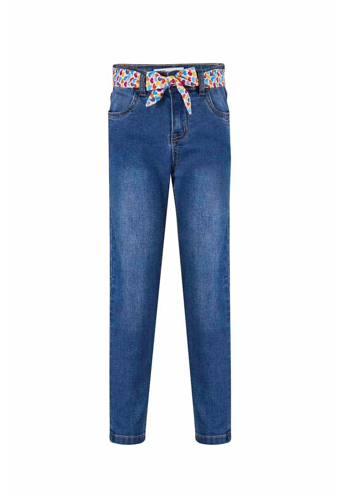 Jeans Con Cinturón Azul-0