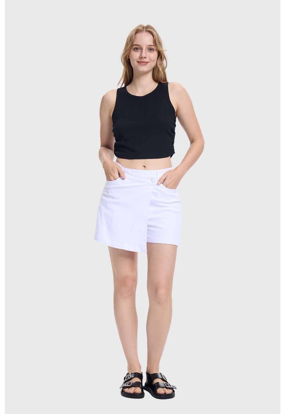 Polera Mujer Recogido Costado Negro - V-3