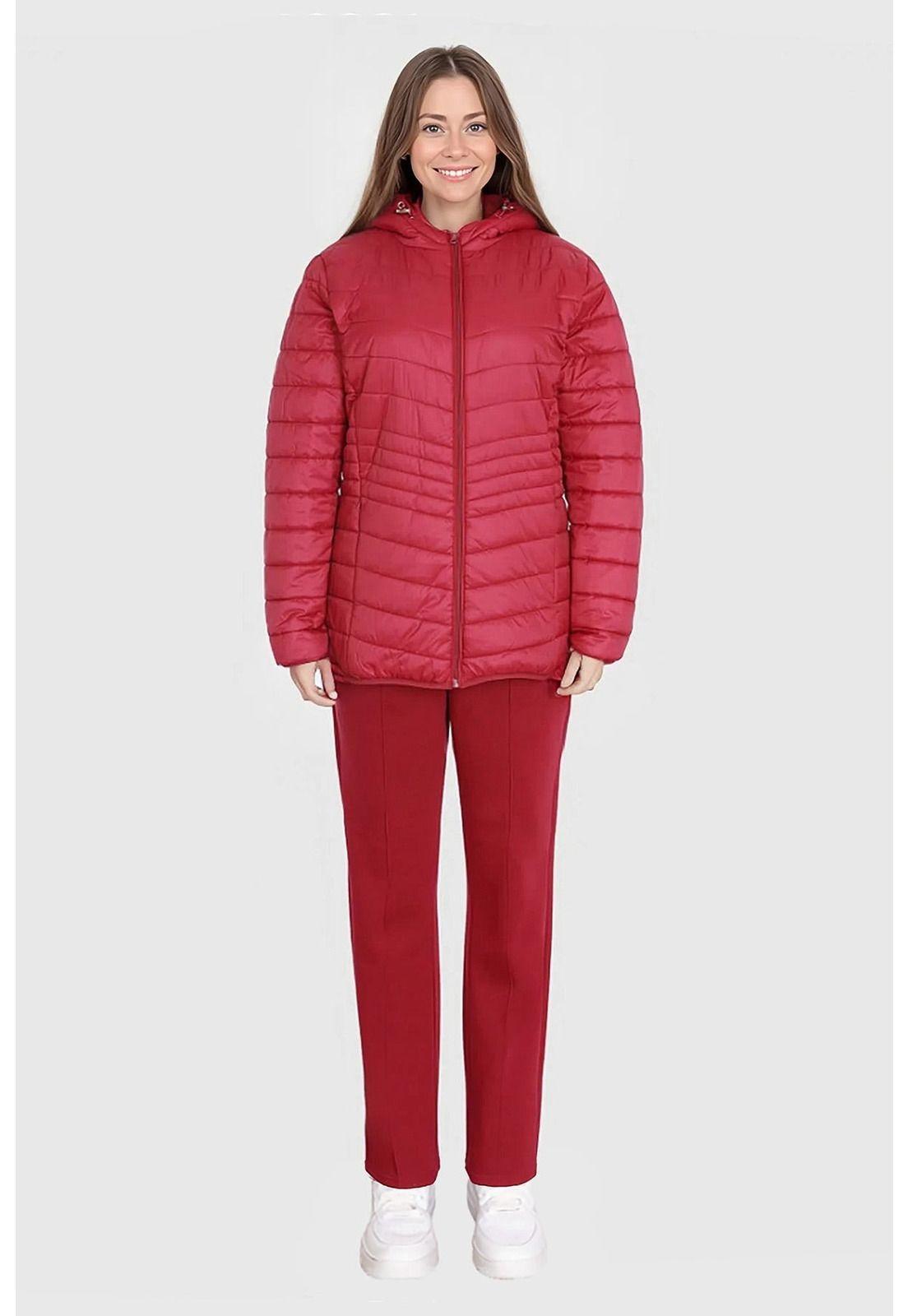 Parka Mujer Con Chiporro Guinda-2