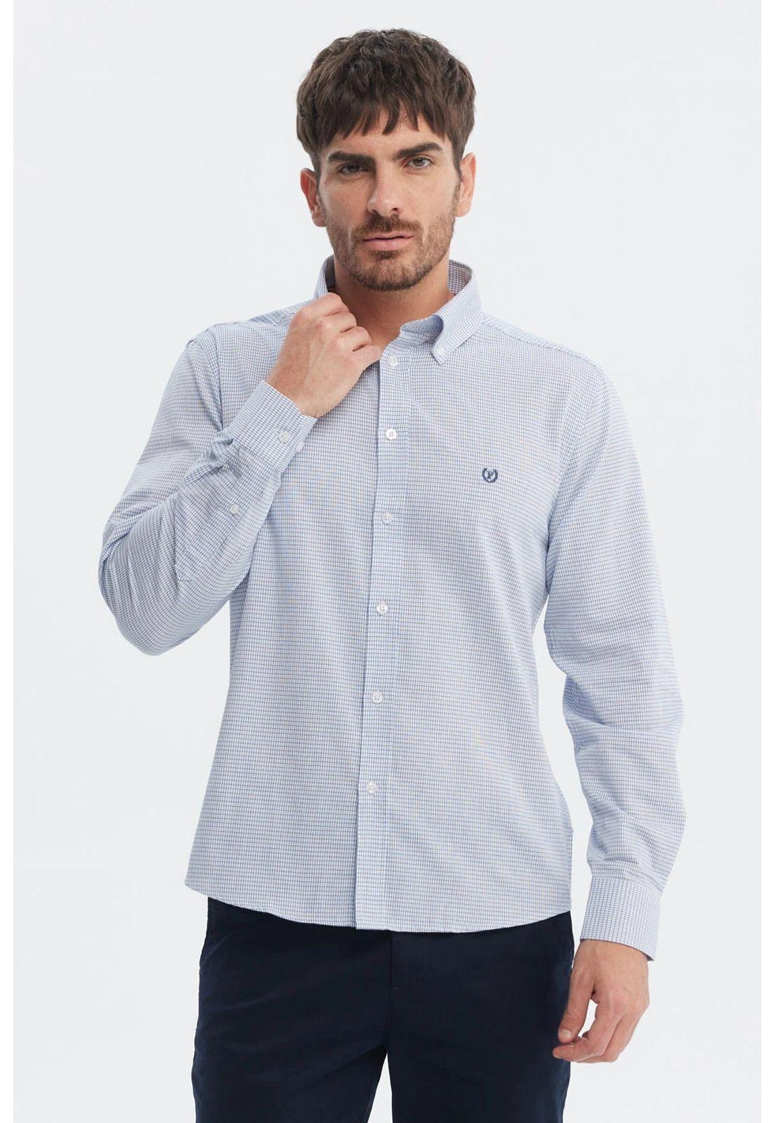 Camisa Hombre Slim Celeste - ll-0
