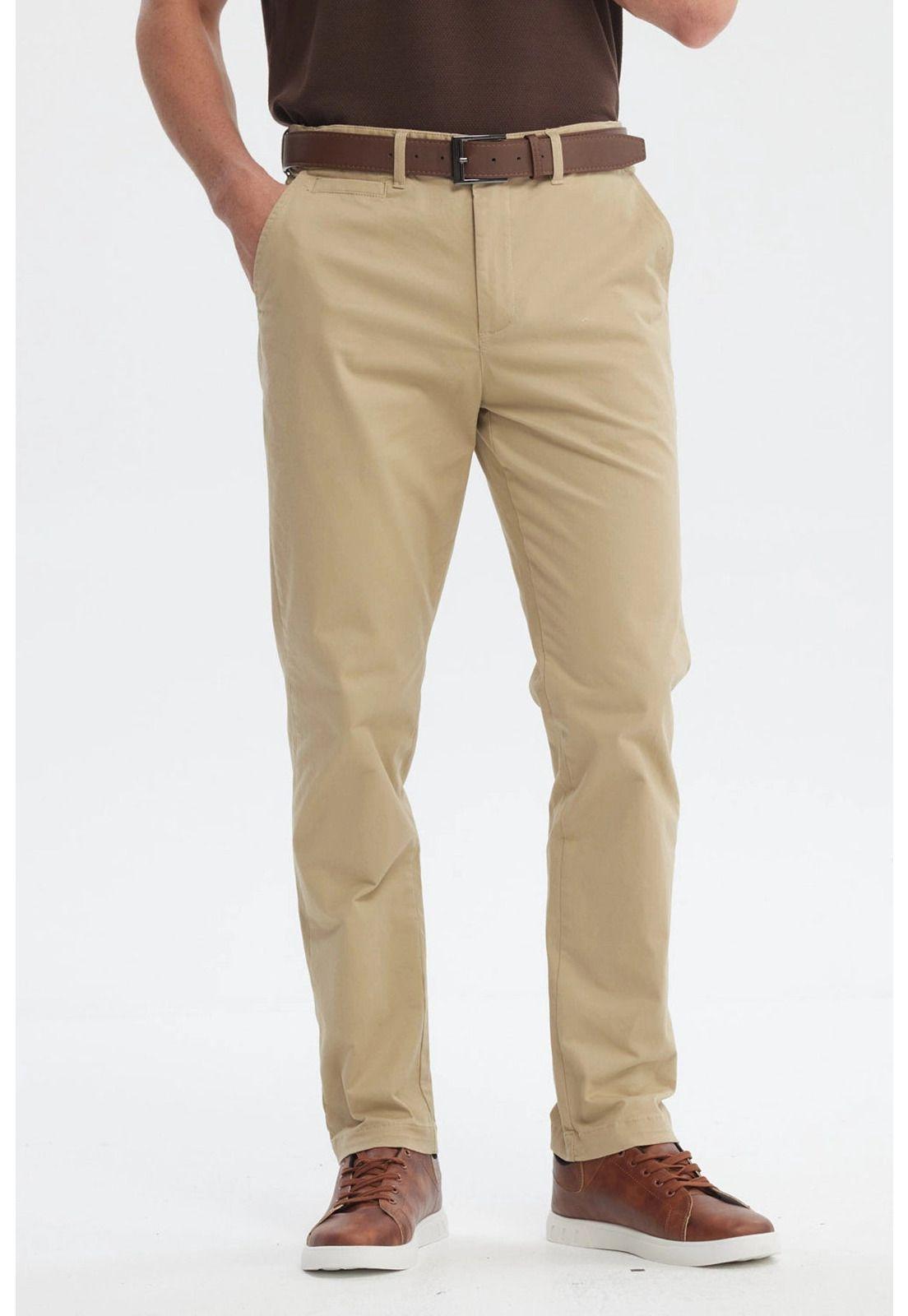 Pantalón Hombre Calce Recto Beige-0