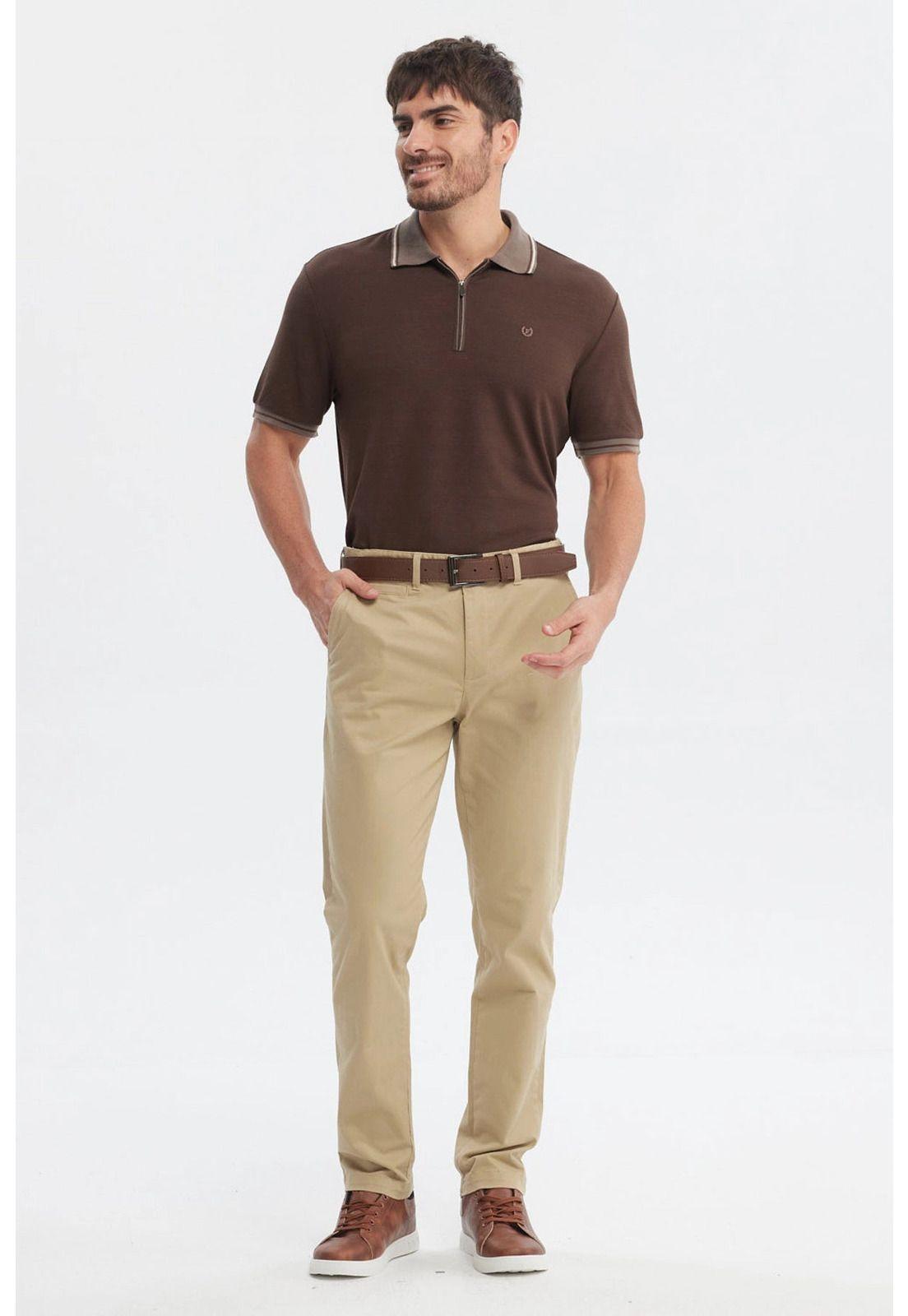 Pantalón Hombre Calce Recto Beige-3