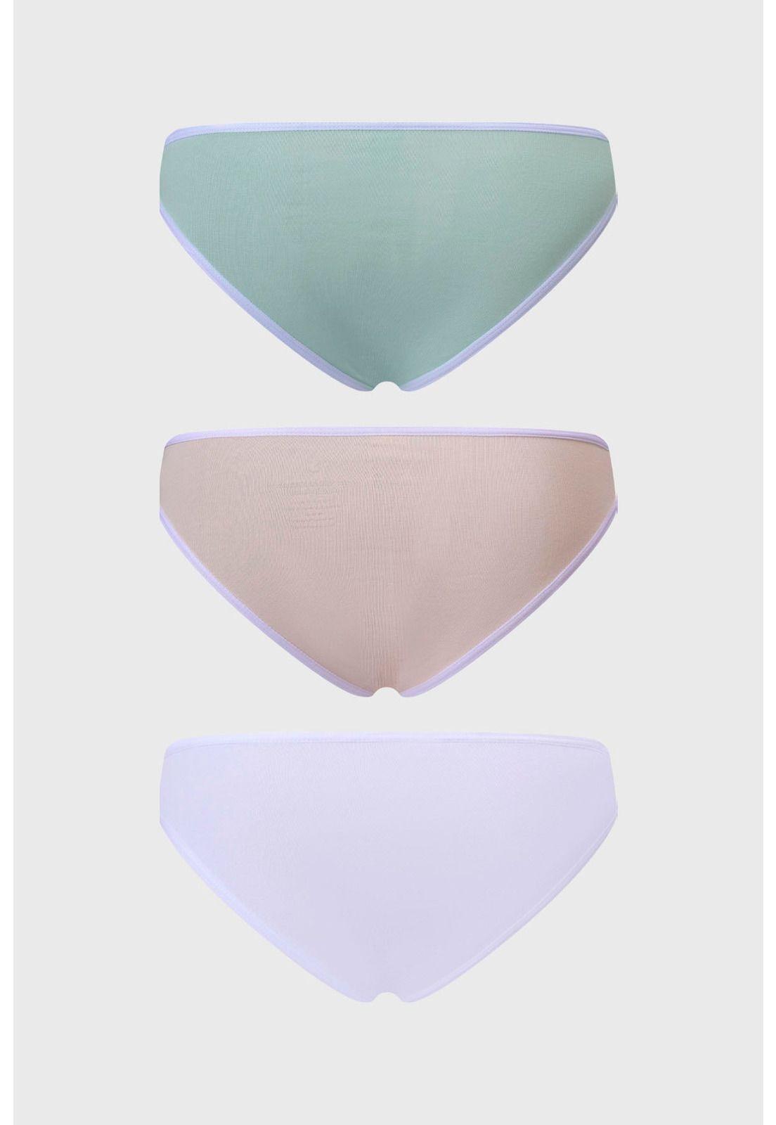 Calzón Mujer Tripack Bikini Liso Menta-1