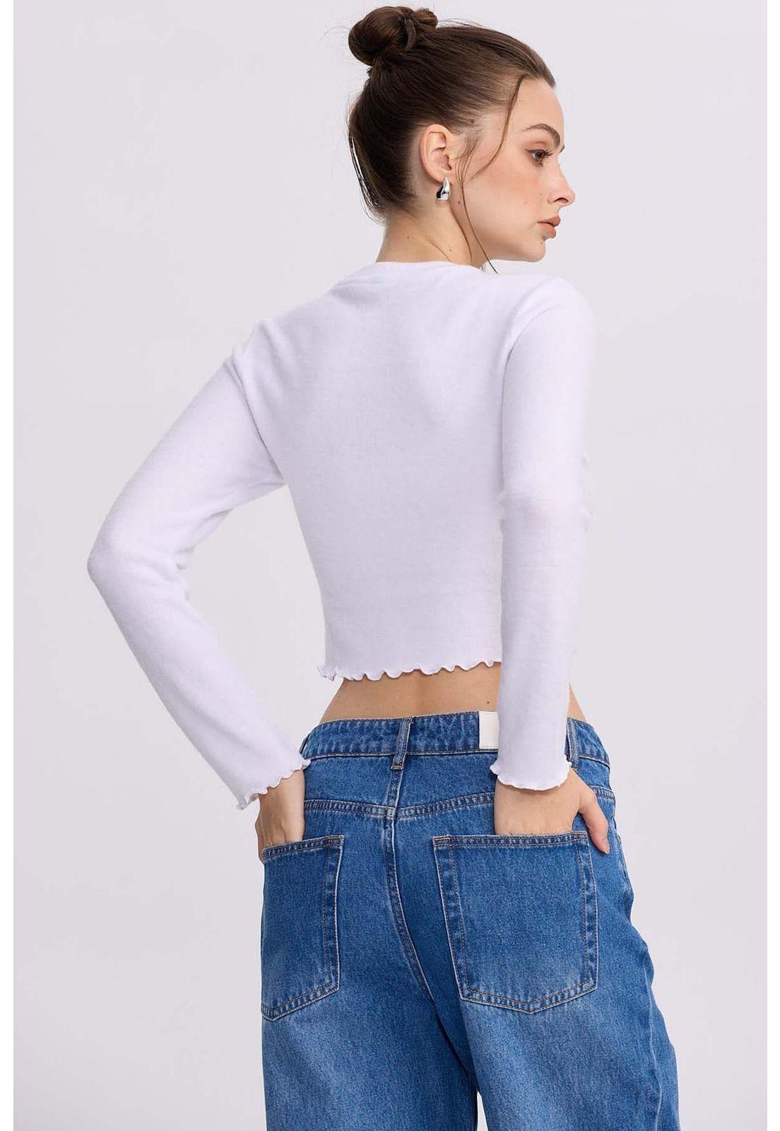 Sweater Mujer Crop Blanco - ll-2