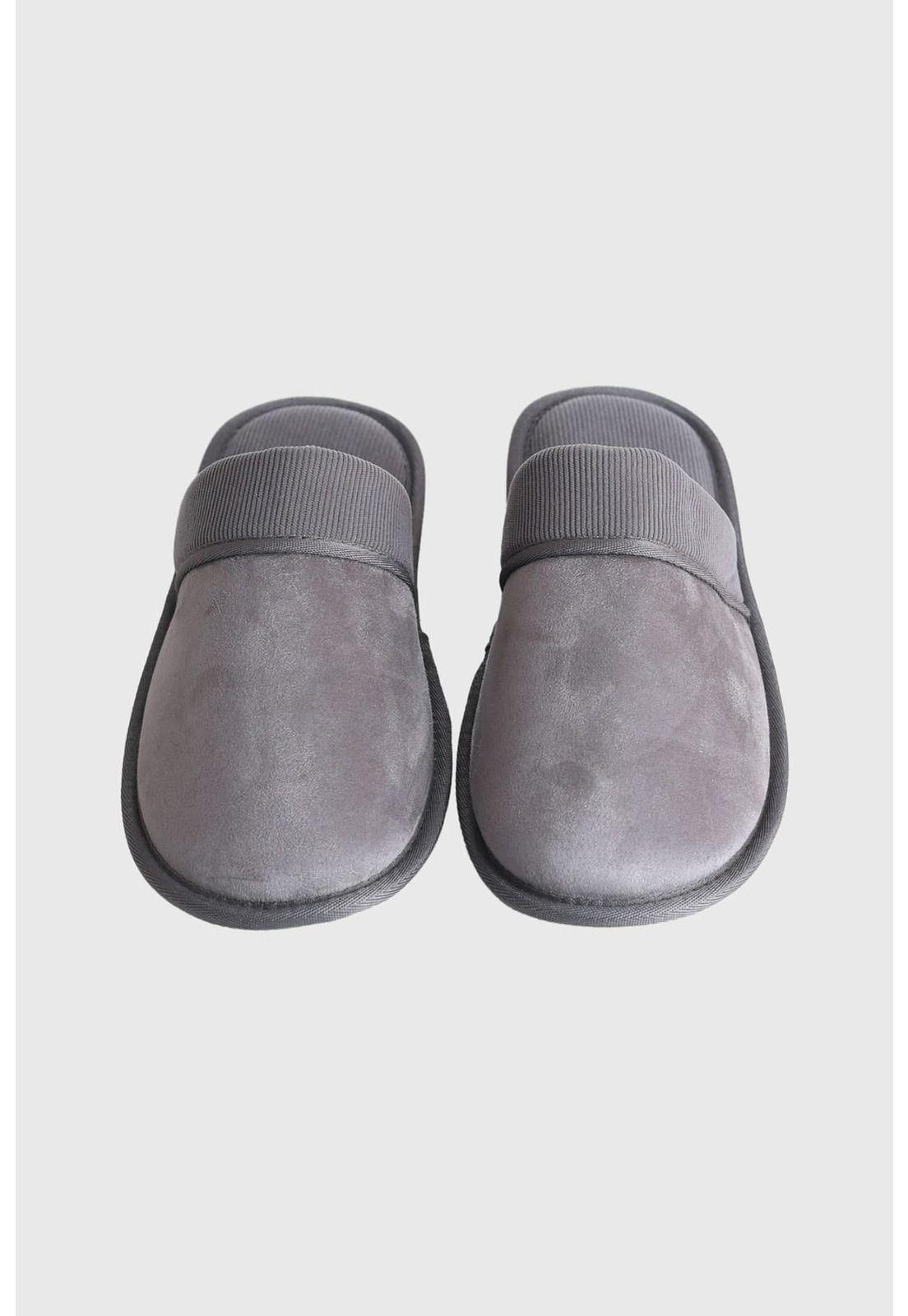 Pantufla Hombre Caja Regalable Gris-0