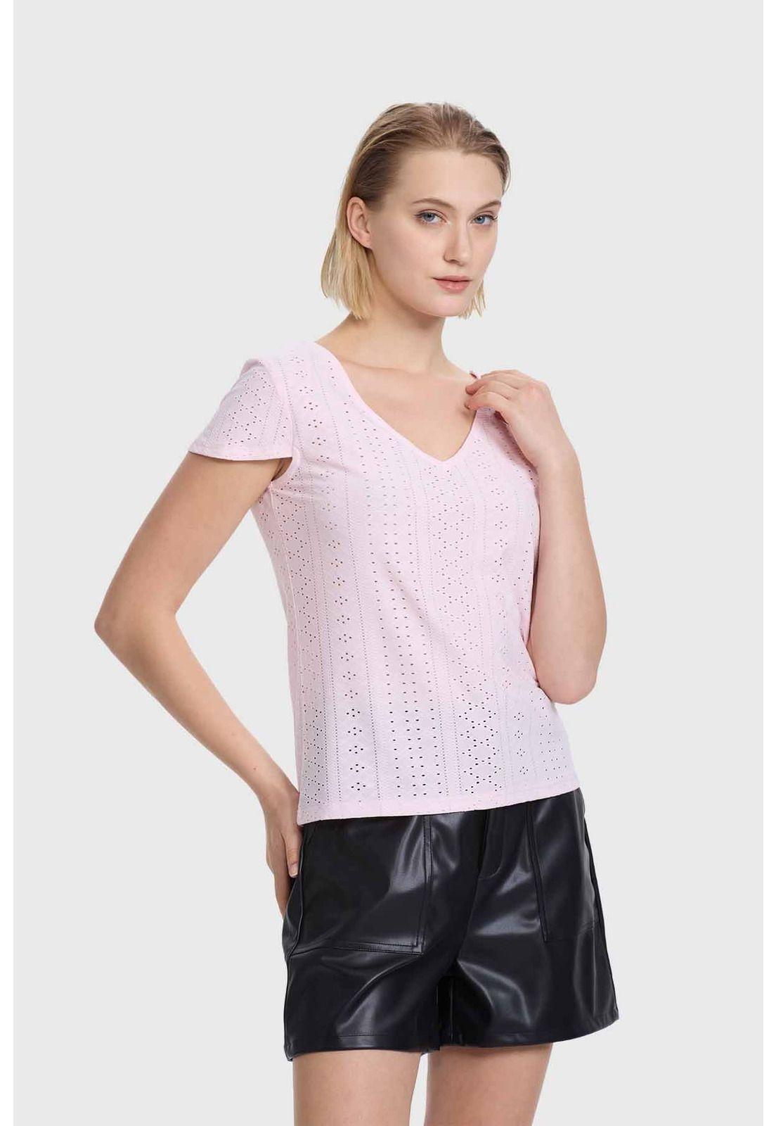 Polera Mujer Espalda Rebajada Rosado-1