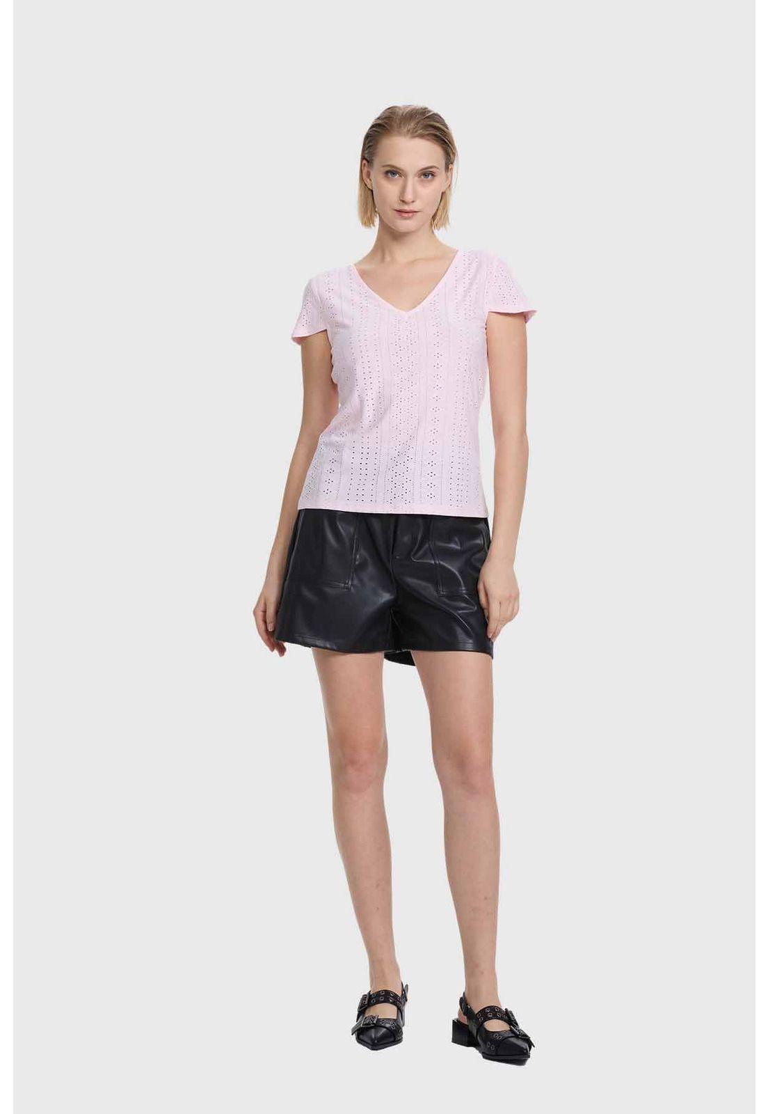 Polera Mujer Espalda Rebajada Rosado-3