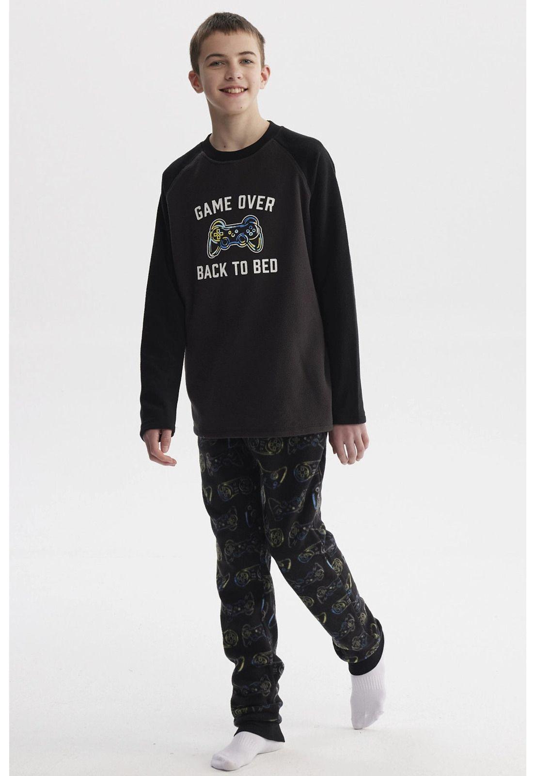 Pijama Niño Polera Y Pantalón Negro-0