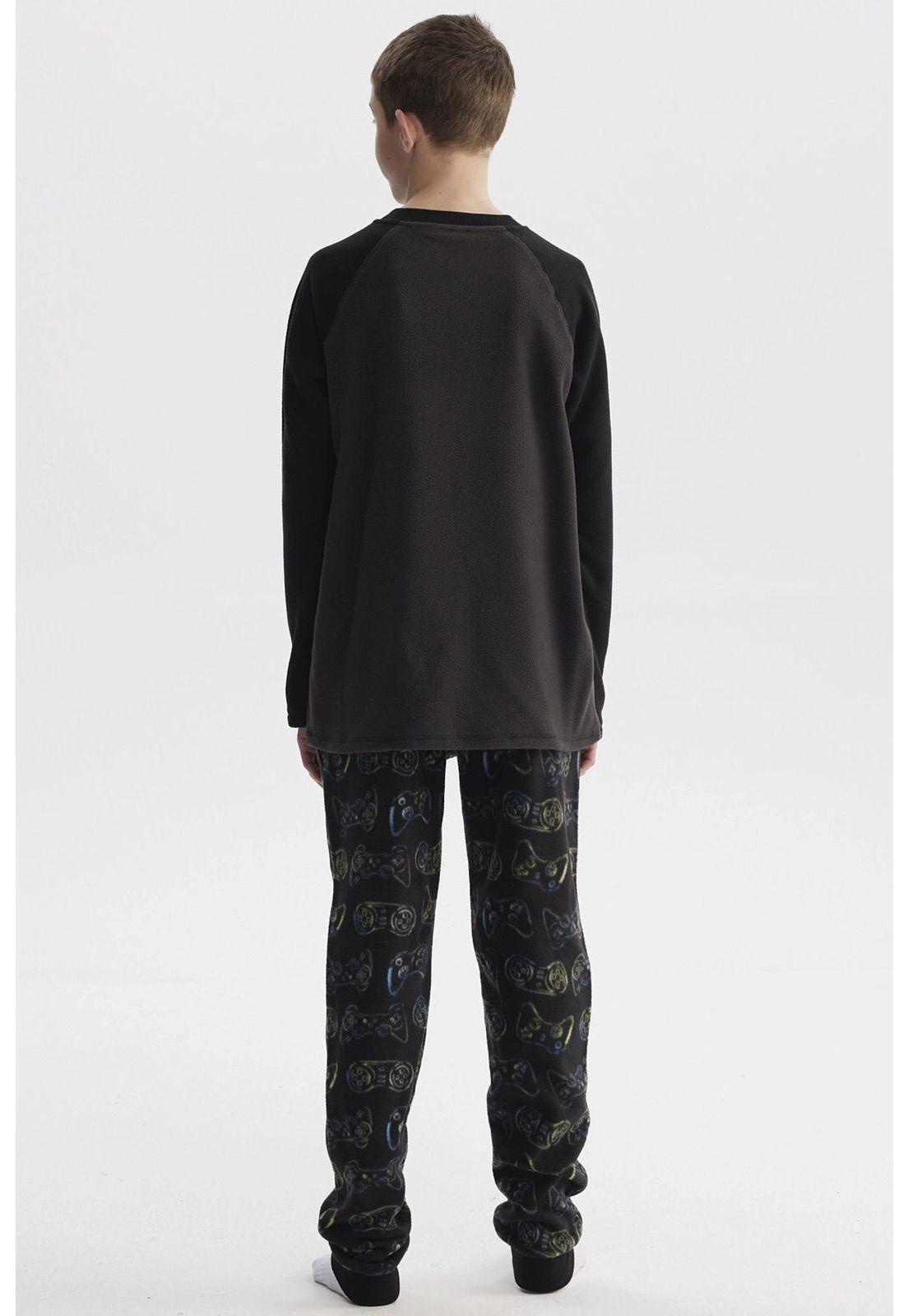 Pijama Niño Polera Y Pantalón Negro-1