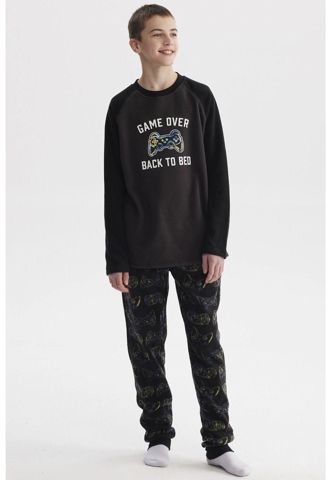 Pijama Niño Polera Y Pantalón Negro-2